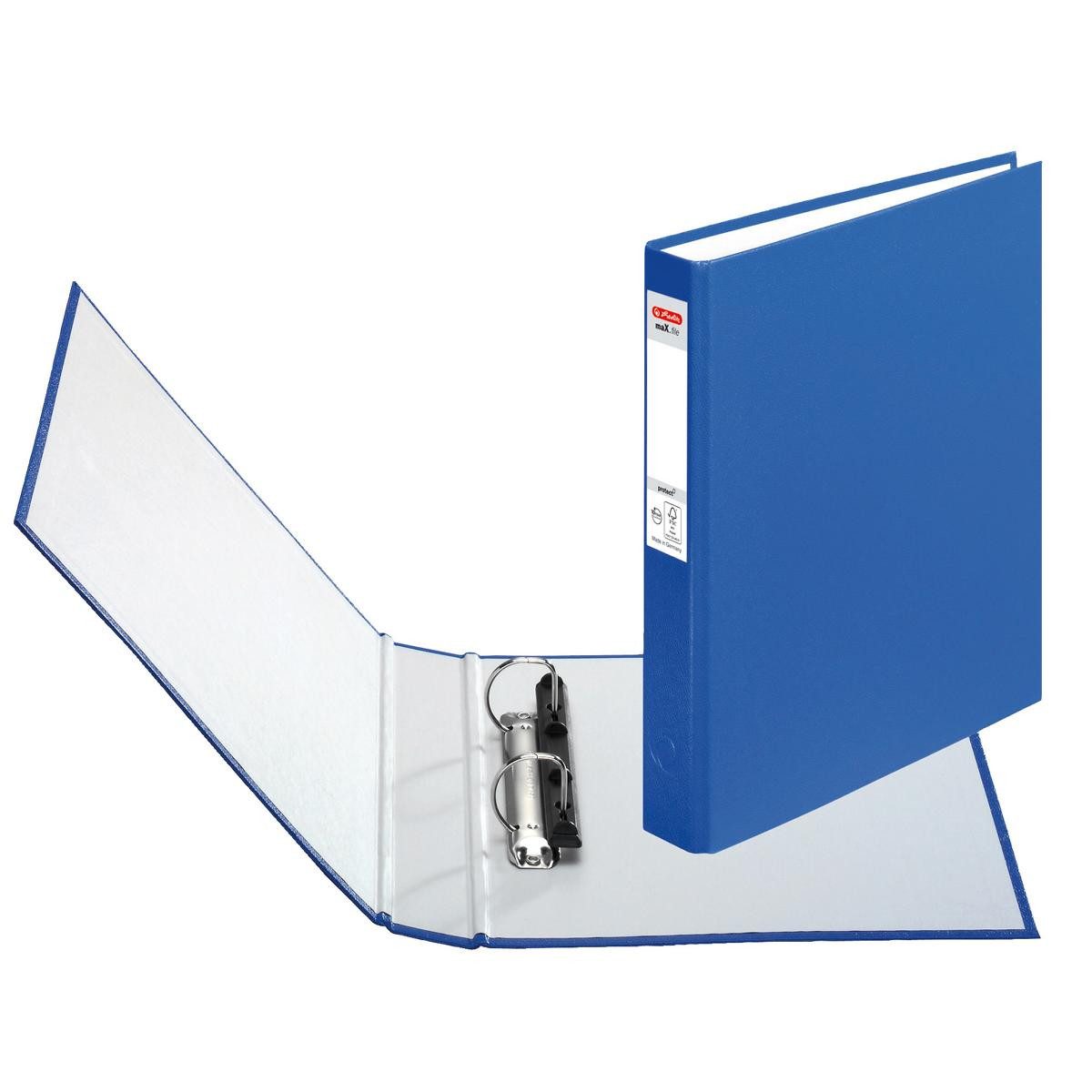 Herlitz Aktenordner 3 Herlitz Ringbücher / DIN A5 Ringbuch mit 2-Ringe / je 1x blau rot gr