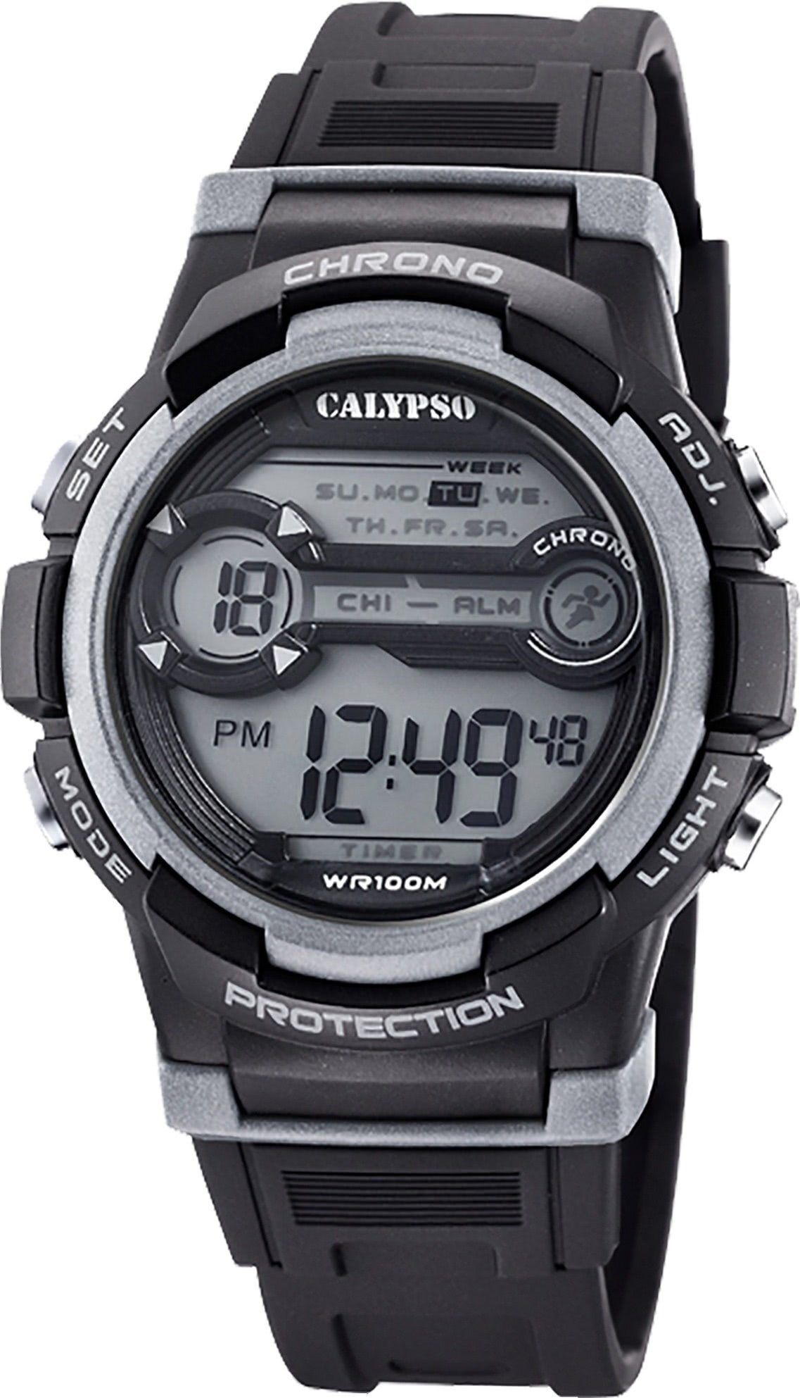 CALYPSO WATCHES Digitaluhr Calypso Jugend Uhr Digital K5808/4, (Digitaluhr), Jugenduhr rund, groß (ca. 40mm), Kunststoffarmband, Sport-Style
