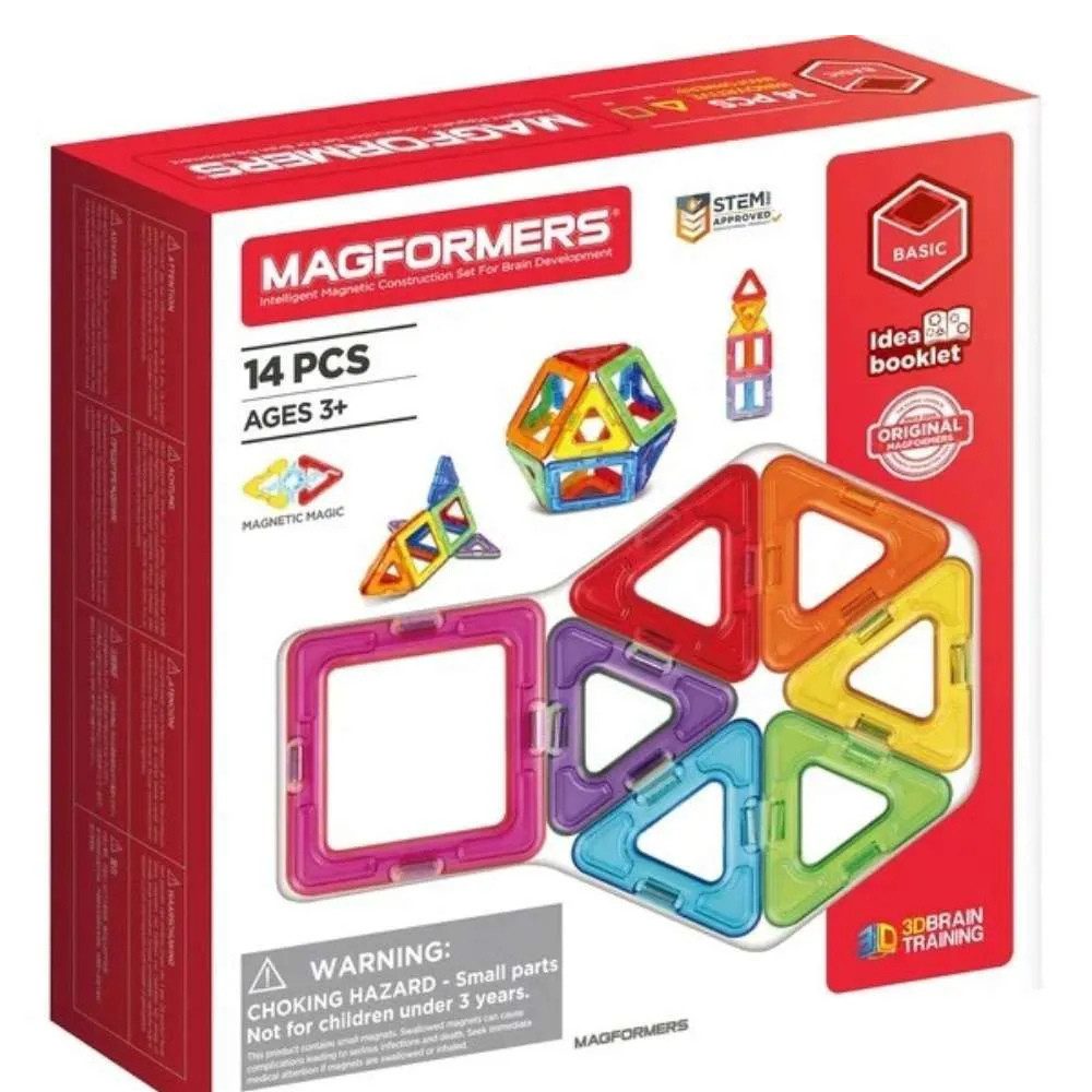 MAGFORMERS MAGFORMERS Bausteine Basic, 14 Stück Magnetspielbausteine, (Packung, 14 St., MAGFORMERS Bausteine Basic, 14 Stück)