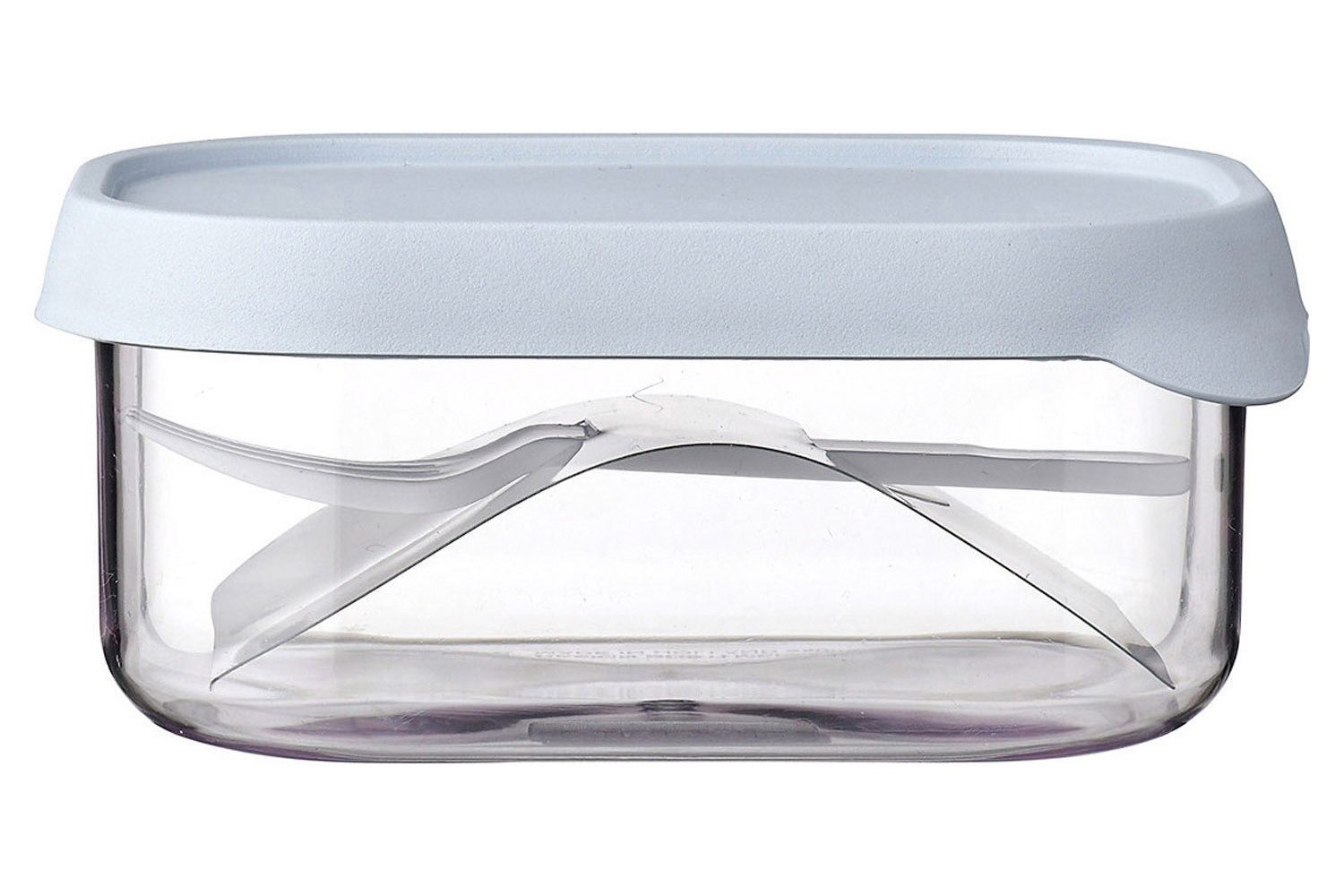 Mepal Lunchbox Fruchtbox ELLIPSE, 250 ml, Blau, Transparent, Kunststoff, inkl. Gabel, Spülmaschinengeeignet, B 11,3 x H 5 x T 8 cm