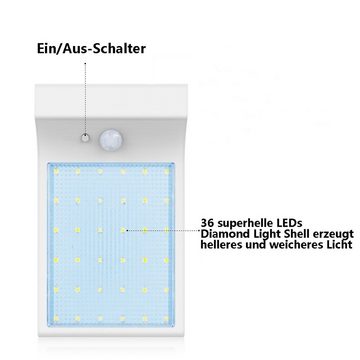 GelldG LED Solarleuchte Solarlampen für außen, Solar Bewegungsmelder aussen für Garten