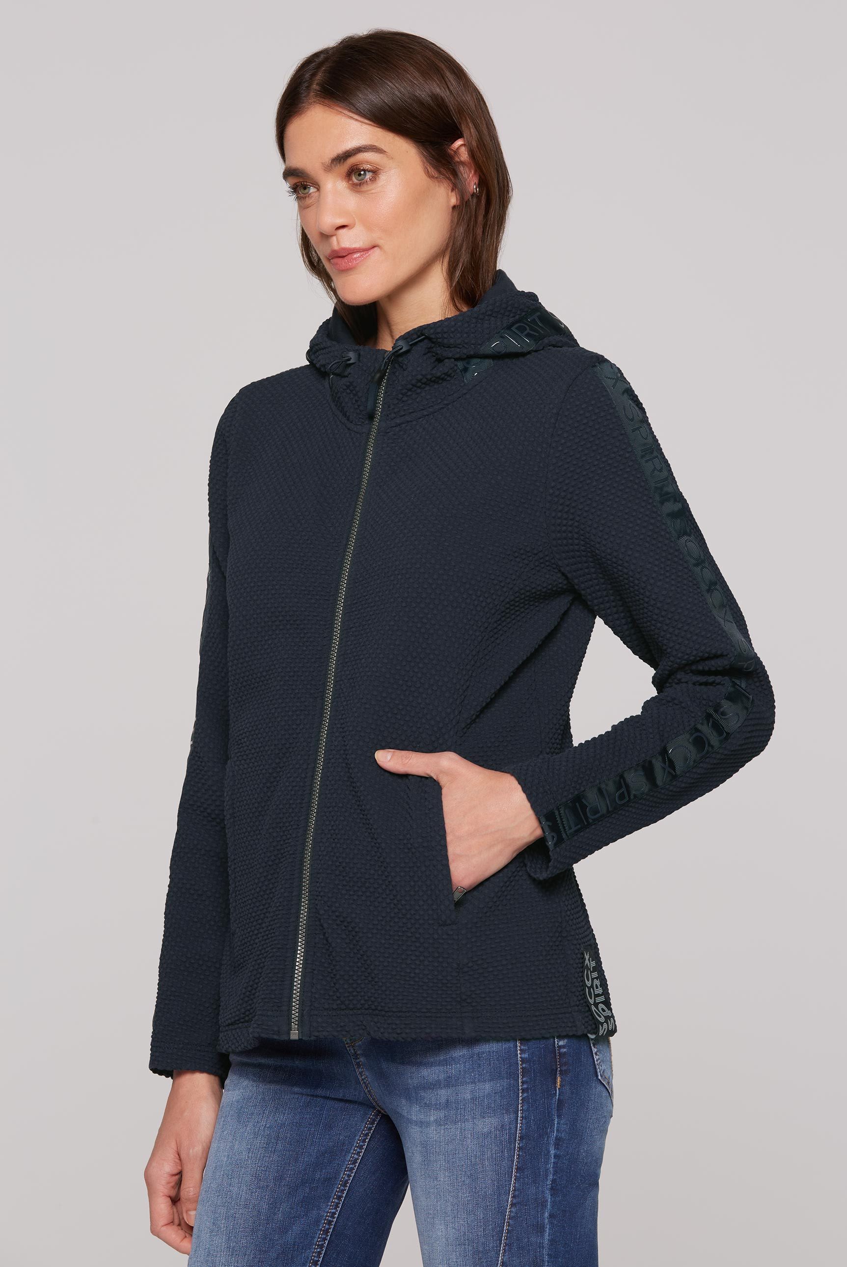 SOCCX Kapuzensweatjacke SOCCX Strukturierte Kapuzensweatjacke mit günstig online kaufen