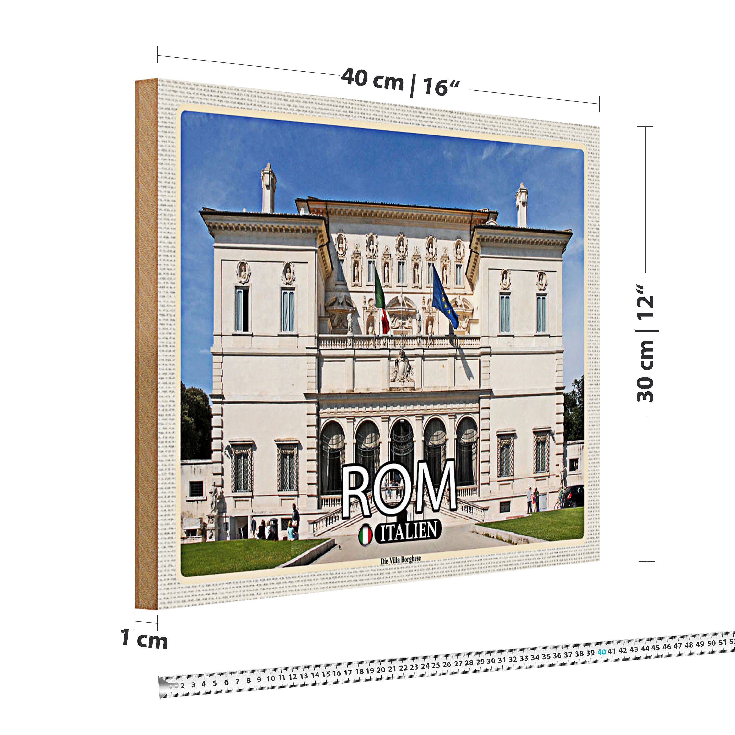 Roomando Holzbild Reise Rom Italien Die Villa Borghese 40x30cm