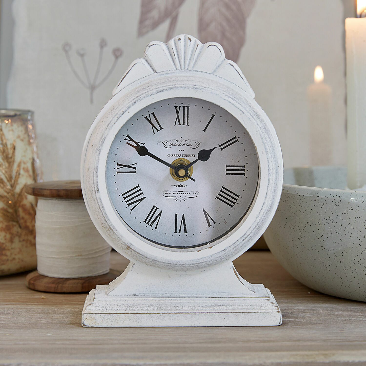 Mirabeau Wanduhr Uhr Uxilev antikweiß