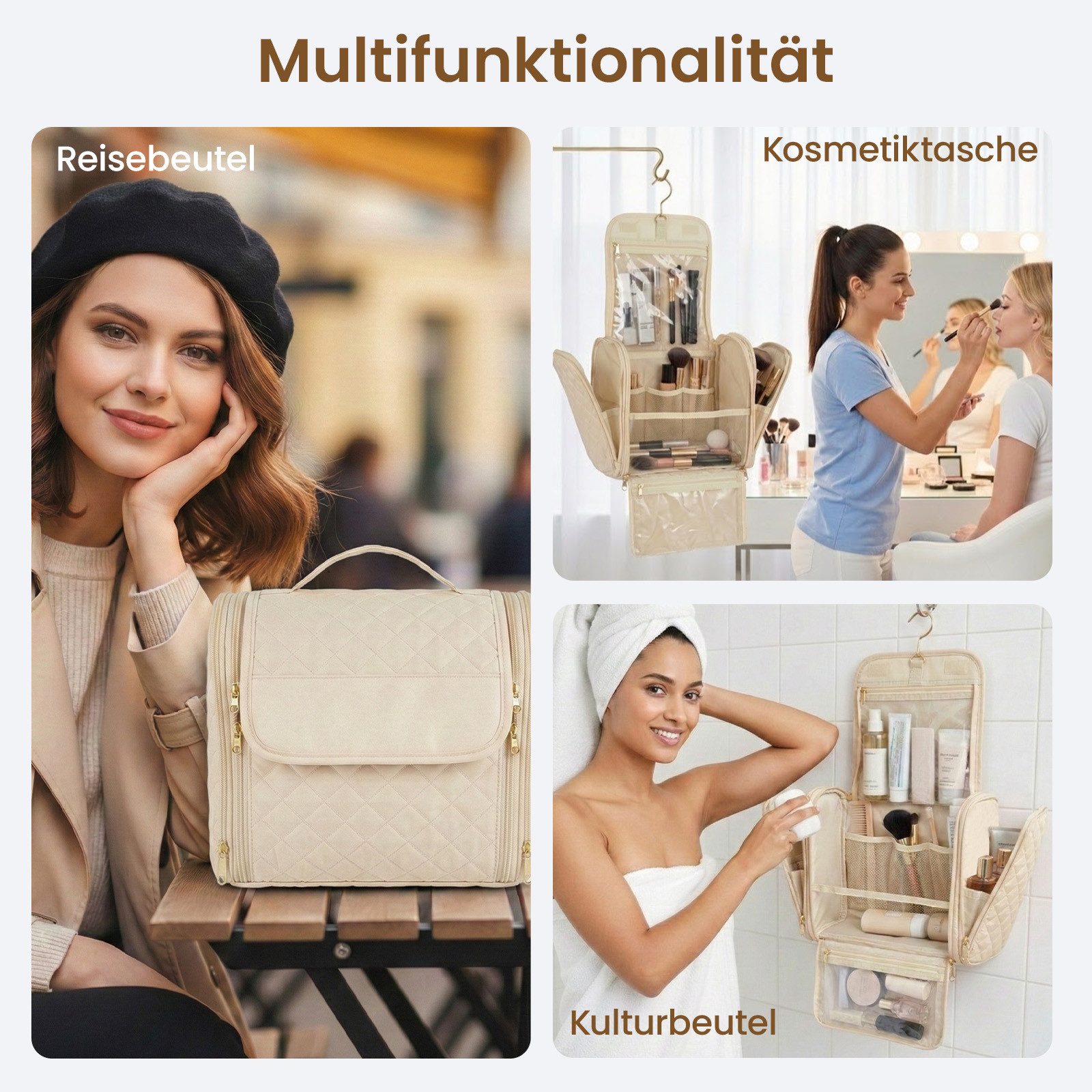 Youyijia Kulturbeutel Make-Up Organiser Groß Kulturbeutel Damen Gross Kulturtasche Aufhängen – Bild 4 von 5