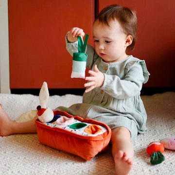 suebidou Steckspielzeug Süßes Steckspiel Gemüsegarten mit 4 Charakteren & Geräuschen Plüsch