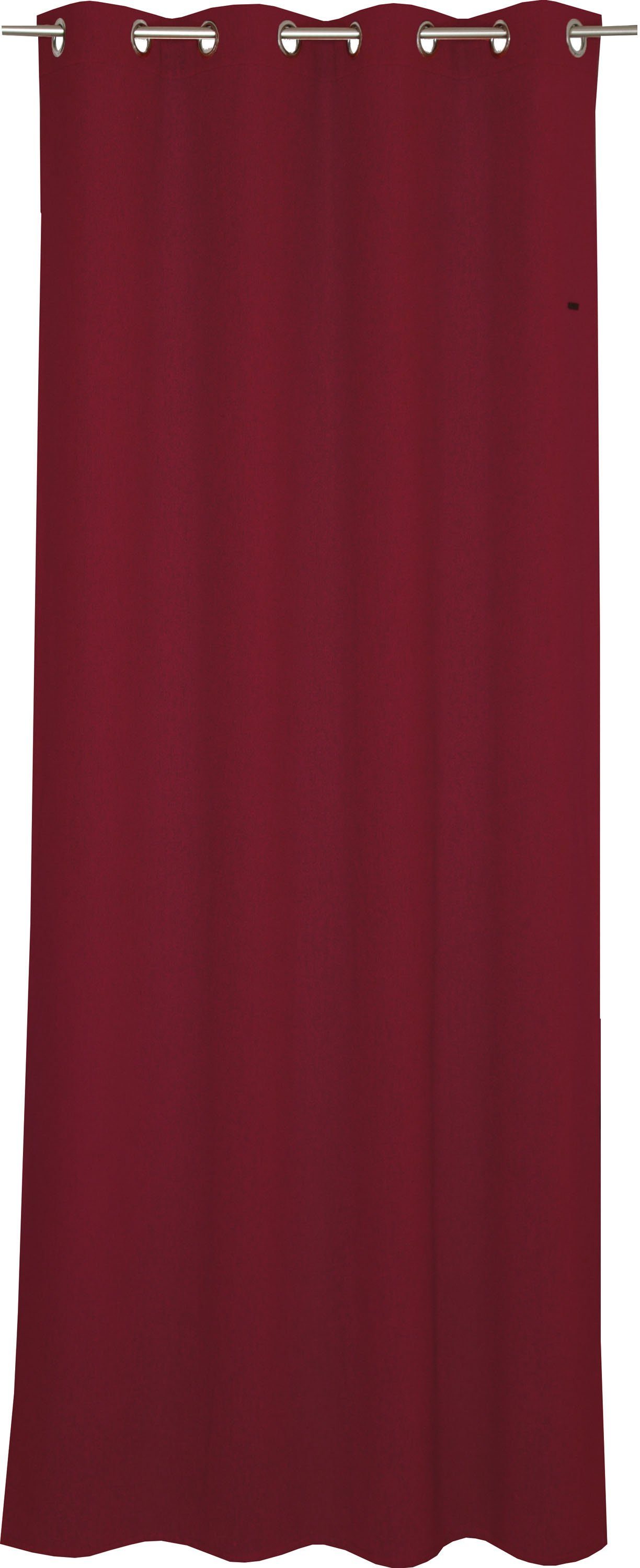 Vorhang Harp, Esprit, Ösen (1 St), blickdicht, in Flanelloptik DARK RED