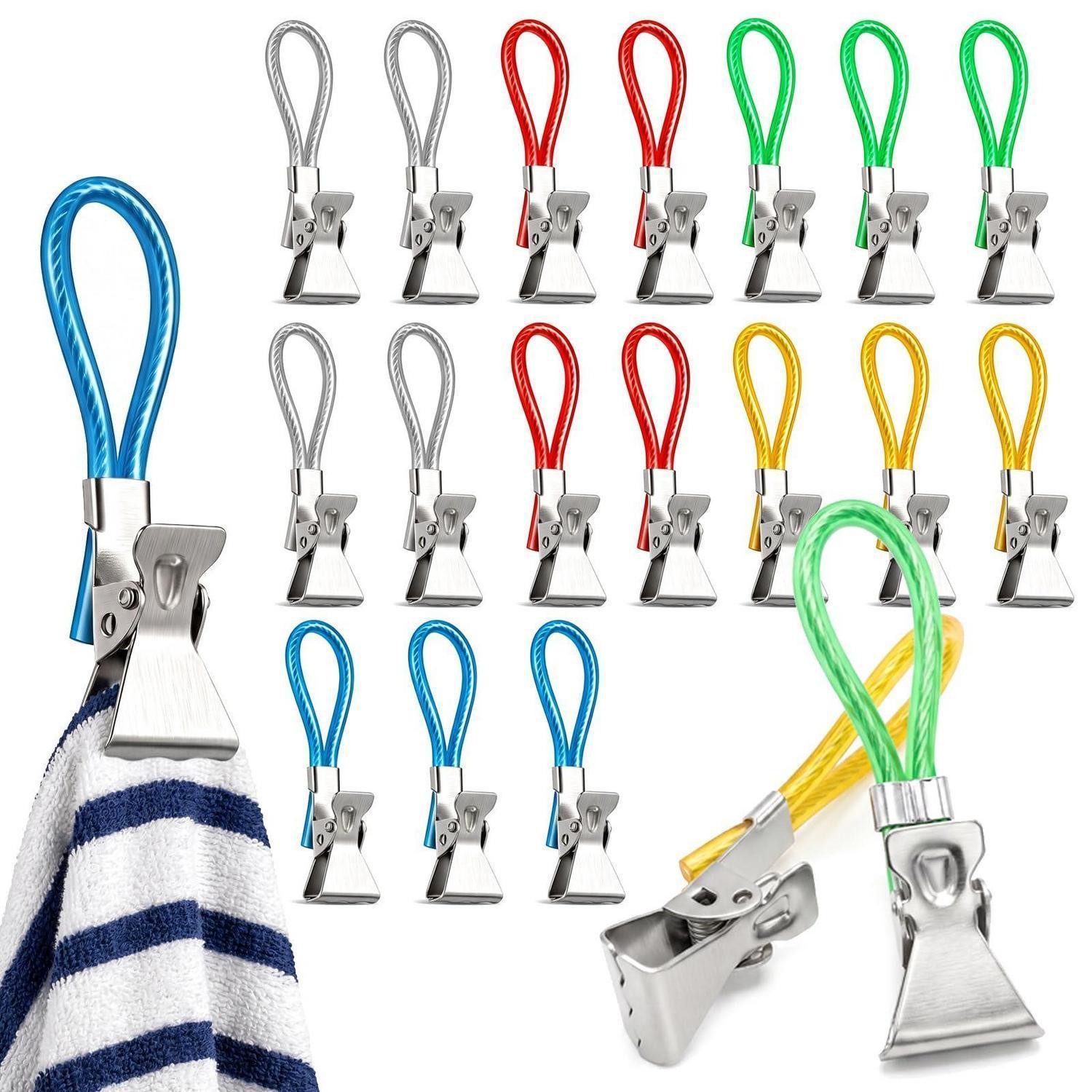 LuxusKollektion Handtuchklemme Handtuchklammern 20er Set, 5 Farben