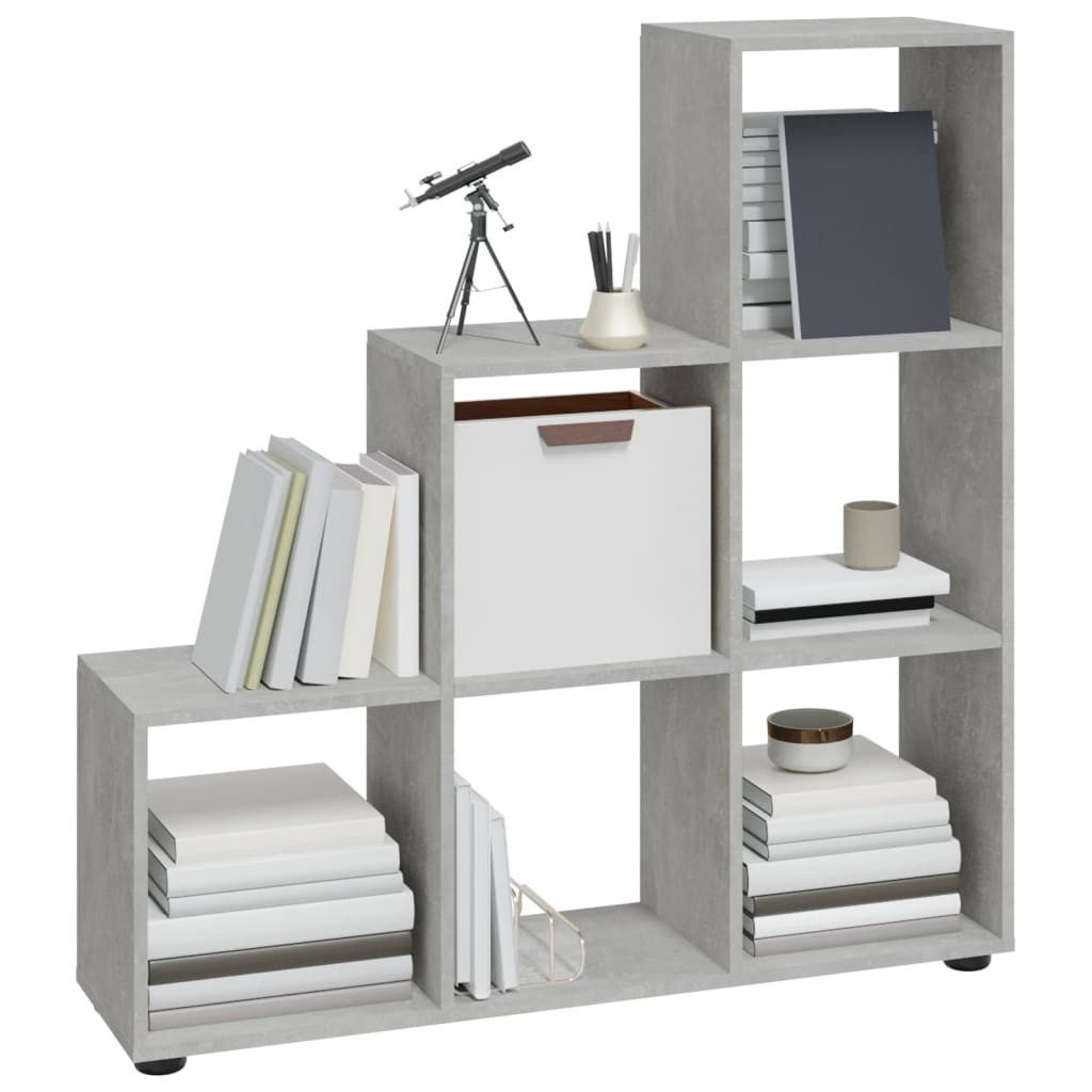 vidaXL Bücherregal Treppenregal Betongrau 107 cm günstig online kaufen