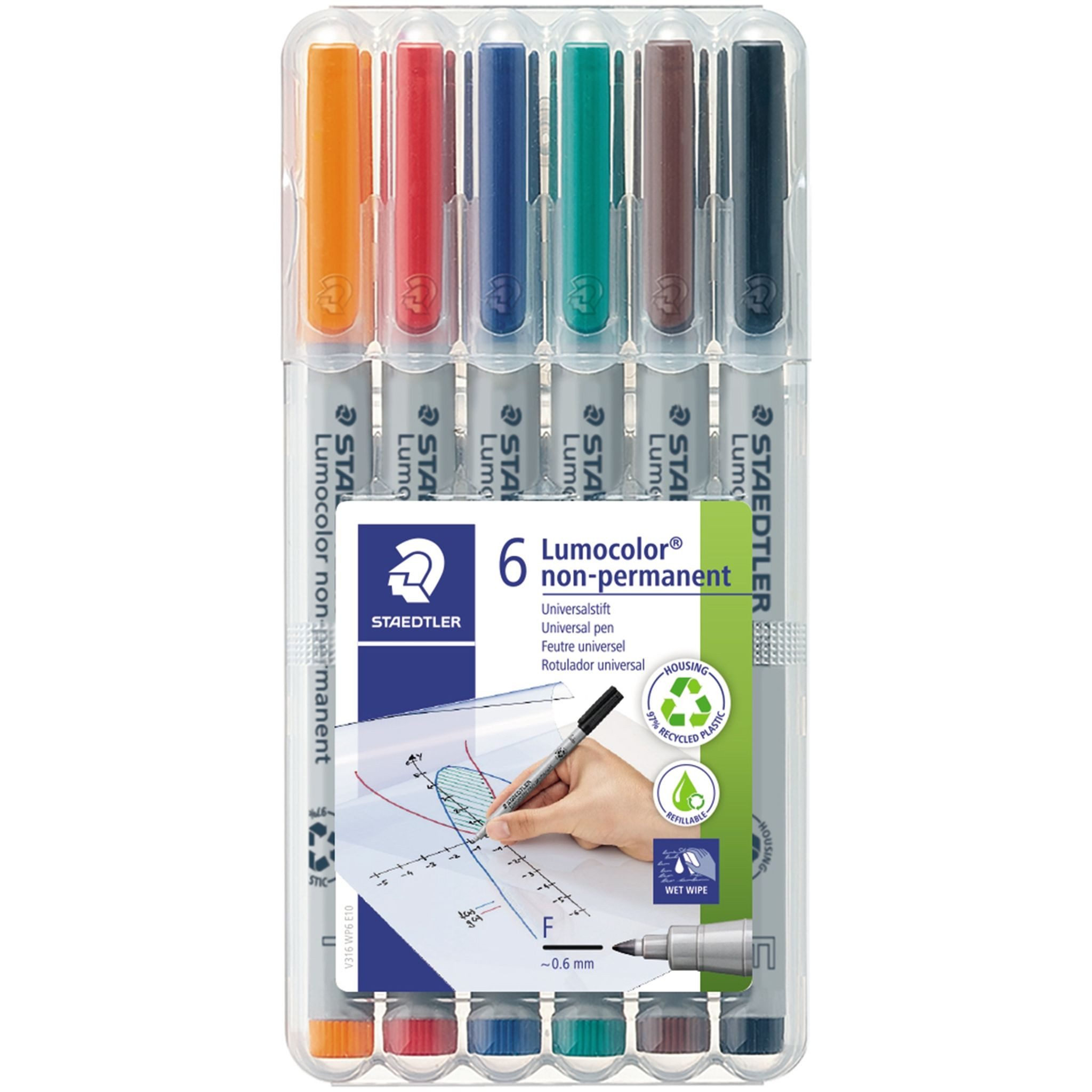 STAEDTLER Folienstift Staedtler Folienstift Lumocolor nonperm.F 6ST