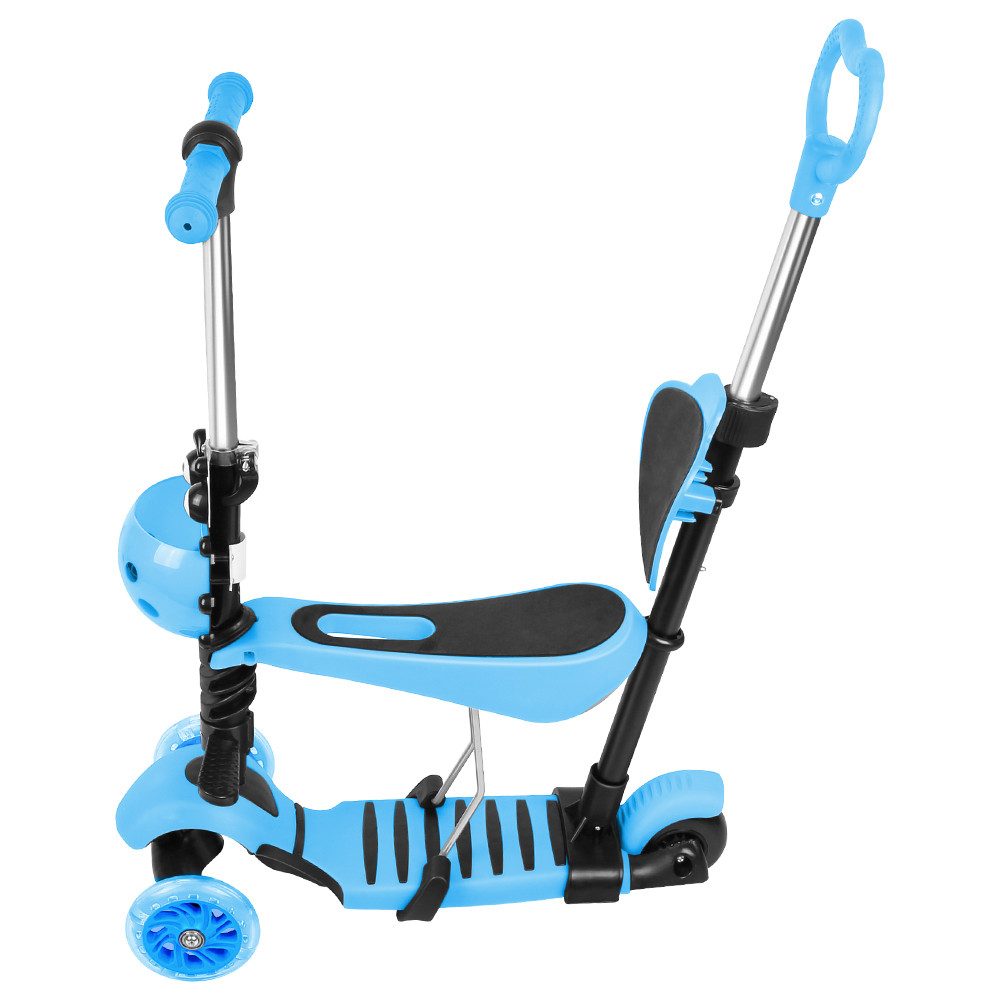 JEOBEST Scooter 3-in-1 Kinderroller mit Rückenlehne & Abnehmbarem Sitz, Höhenverstellbarer 3-Rad-Tretroller ab 2 Jahre – Bild 2 von 5