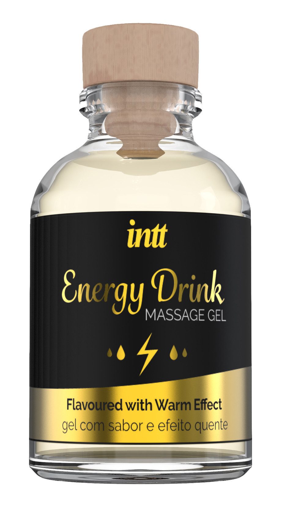 INTT Gleit- und Massagegel intt Massage Gel Energy Drink Glass Bottle 30ml, 1-tlg., Massagegel, wärmend, Aroma