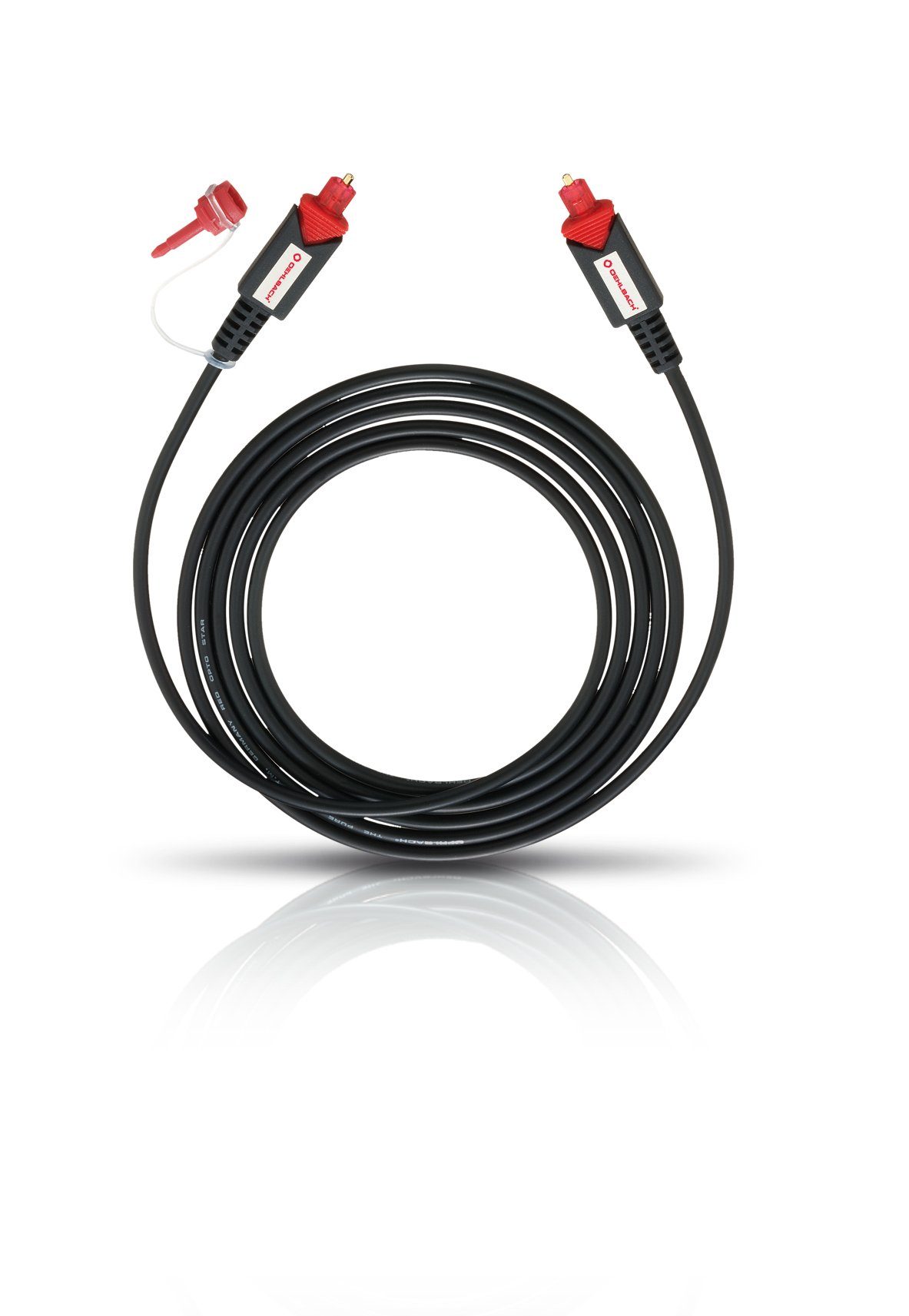 4 m Hochwertiges & Flexibles optisches Toslink Digitalkabel mit 3,5 mm LWL-Klinken Adapter Oehlbach Red Opto Star 400 schwarz 