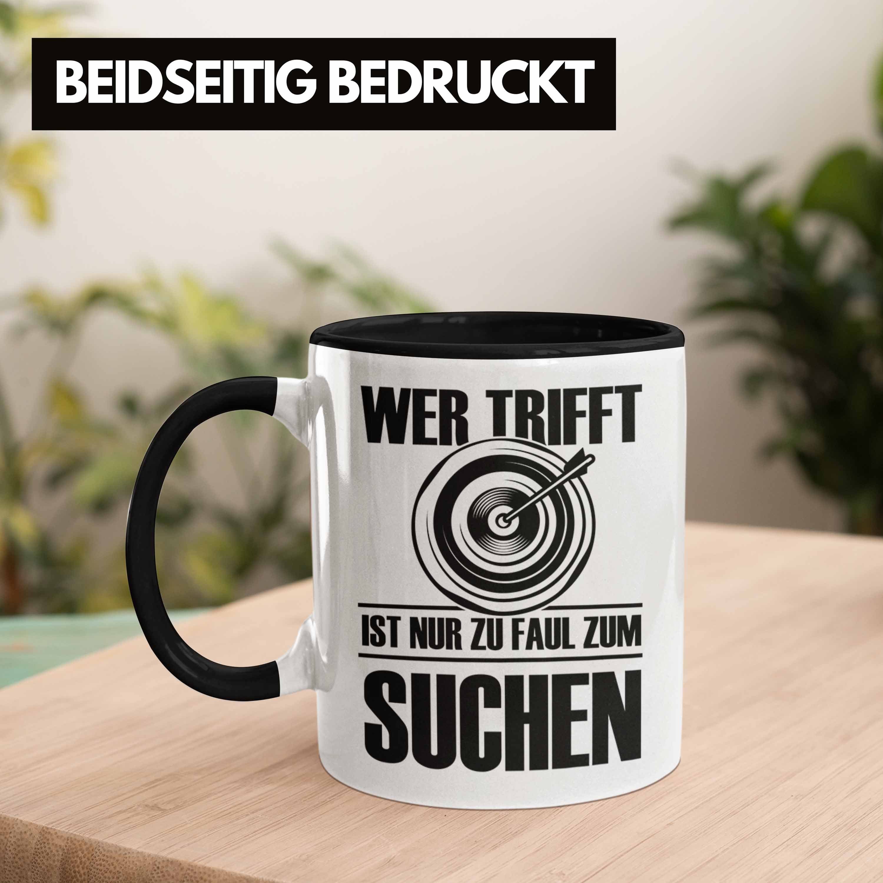 Pfeil Tasse Trendation Schwarz für Spruch - Bogenschütze mit Tasse B Bogenschießen und Geschenk