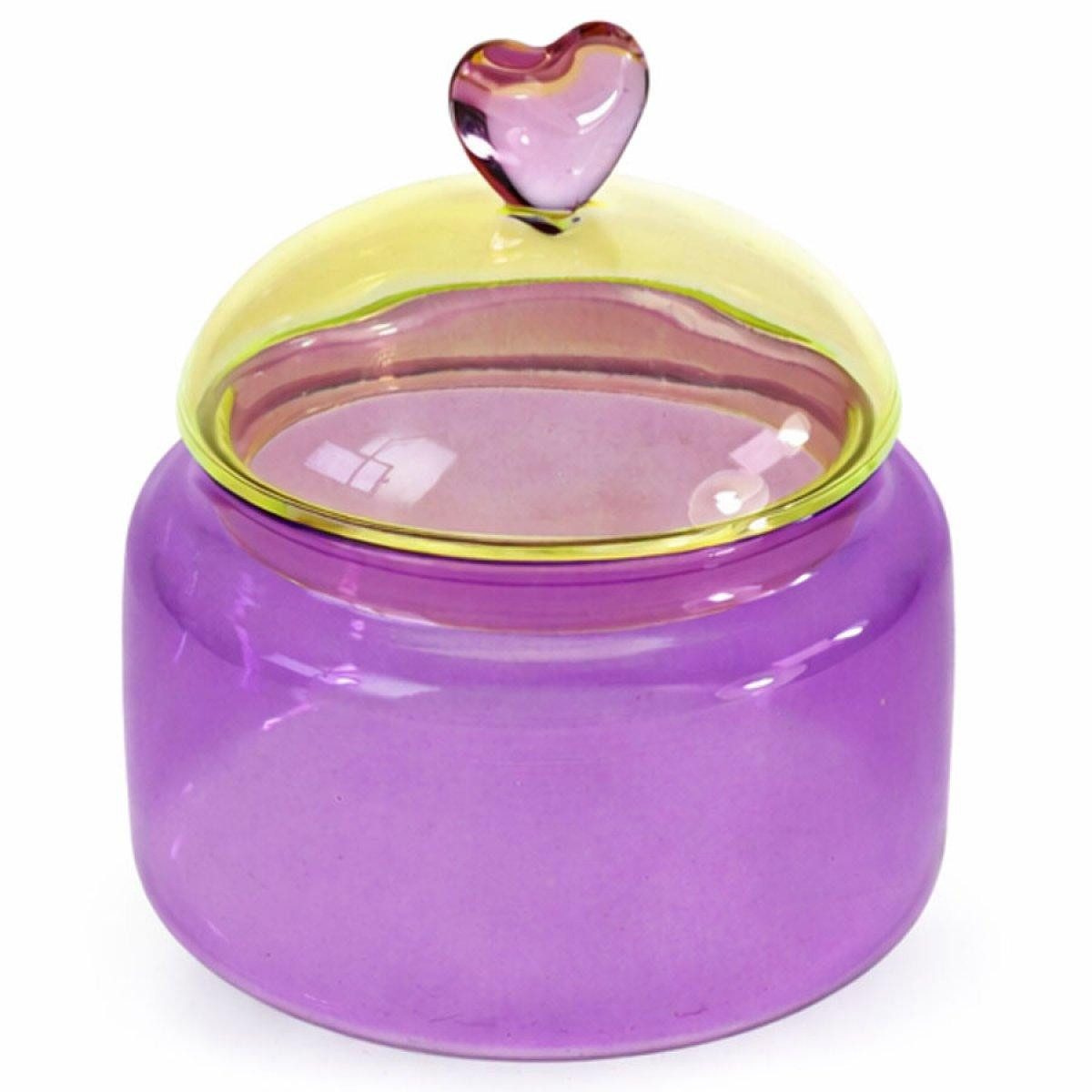 Werner Voß Schmuckablage Dose Herz Lila Grün Glas