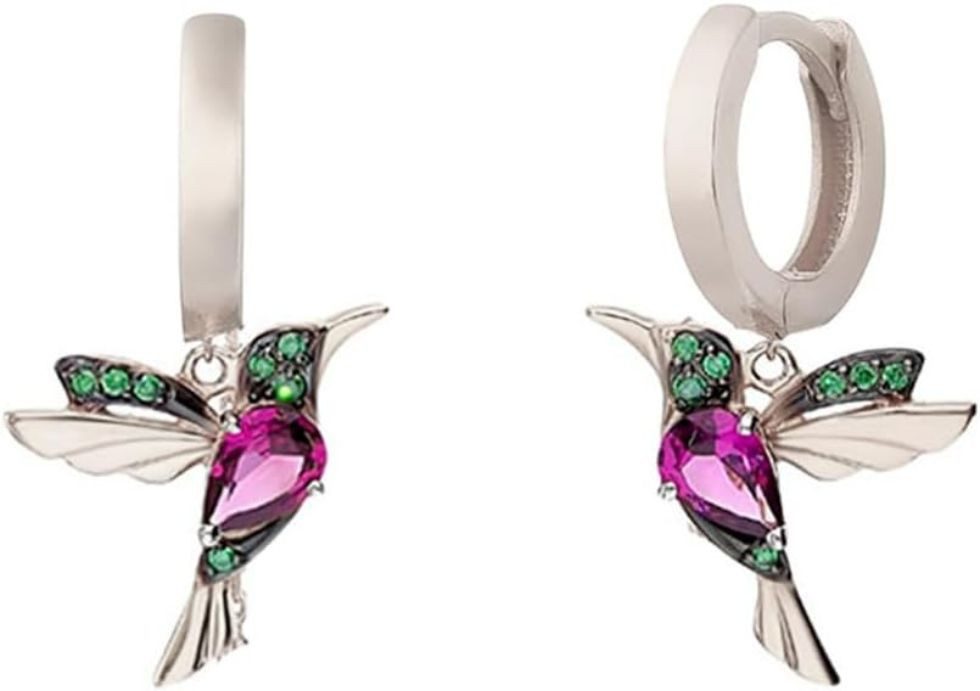 Einzelstück Paar Creolen Ohrringe Kolibri Hoops 925 Sterling Silber günstig online kaufen