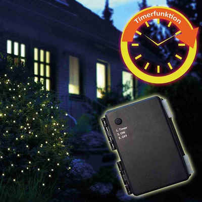 Star-Max LED Dekolicht LED-Batt-Netz au. 3,2x1,5 160er, m. Timer, für 3AA
