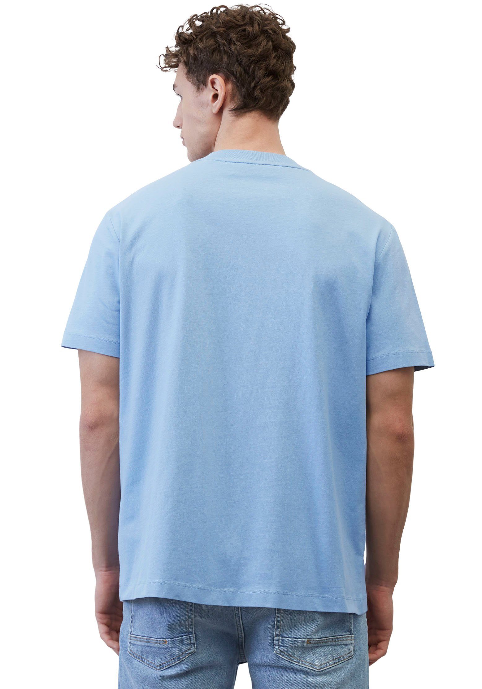 Marc O'Polo Brusttasche mit DENIM hellblau aufgesetzter T-Shirt