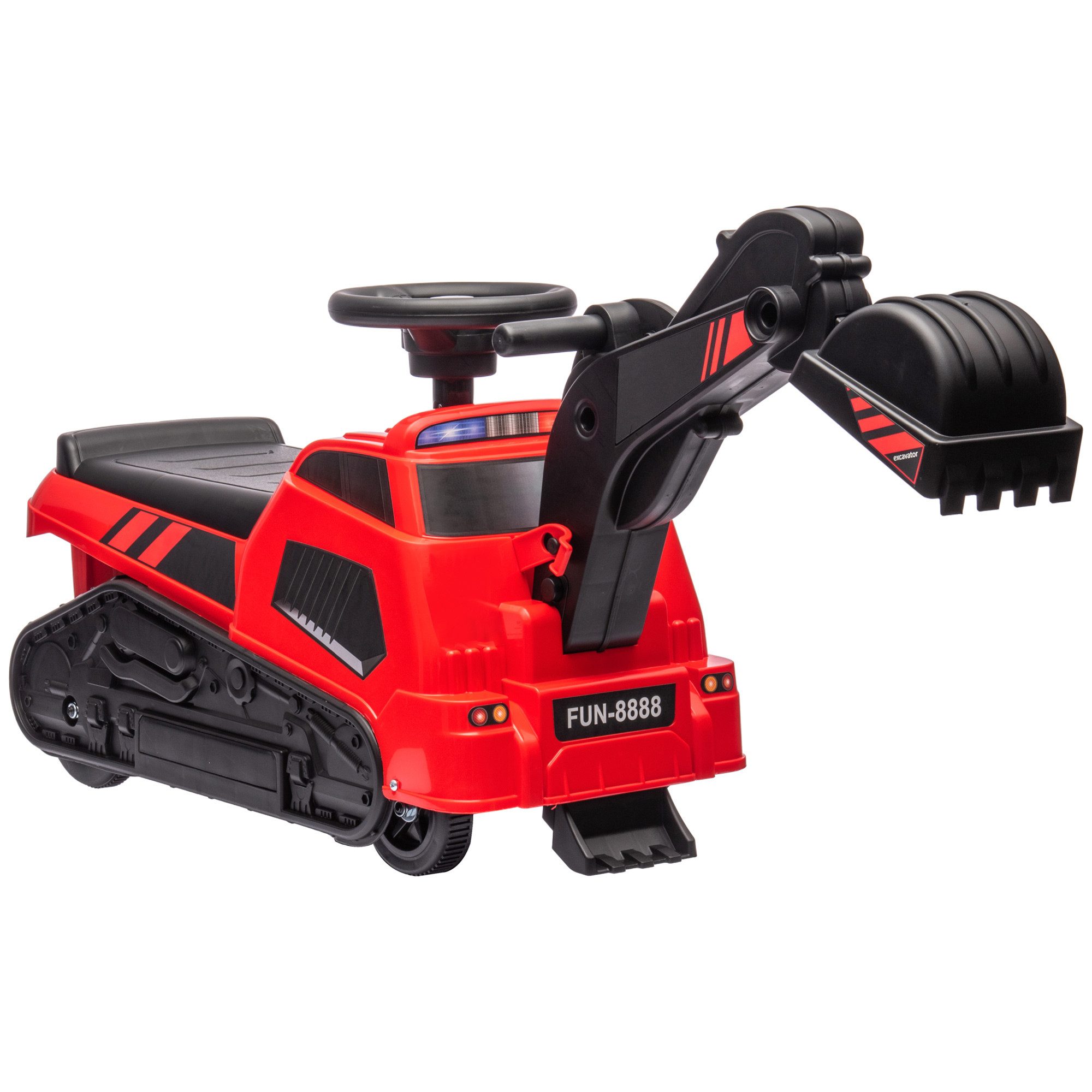 Trettraktor Kinderbagger, 3 in 1 Aufsitzbagger mit Schaufel