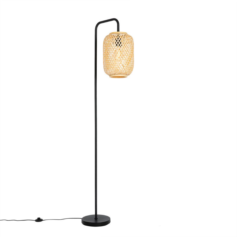Qazqa Stehlampe Yvonne, ohne Leuchtmittel, E27, Naturel, Orientalisch, Bamboo, 1-flammig