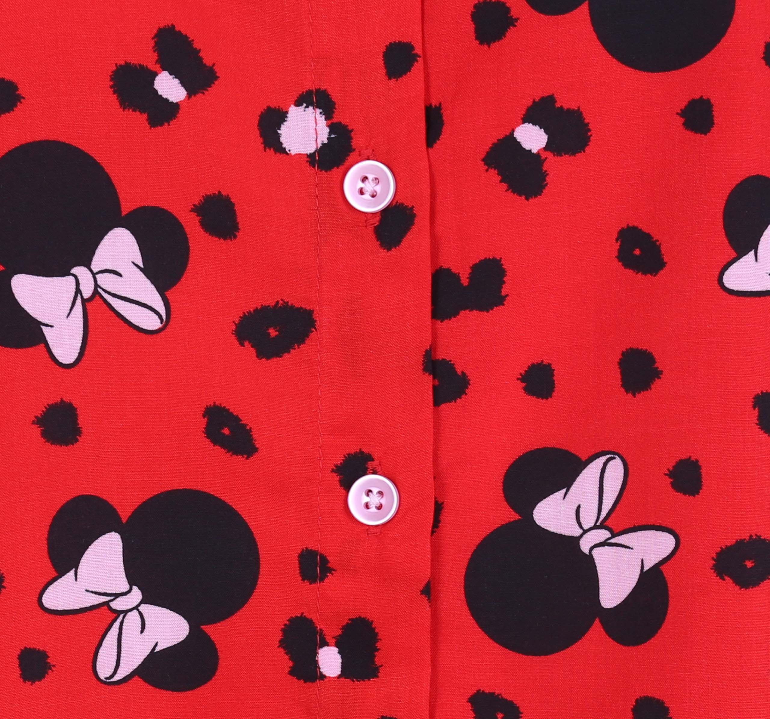 Sarcia.eu Nachthemd Minnie Mouse DISNEY Rotes langärmeliges Damenhemd 100% VISCOSE