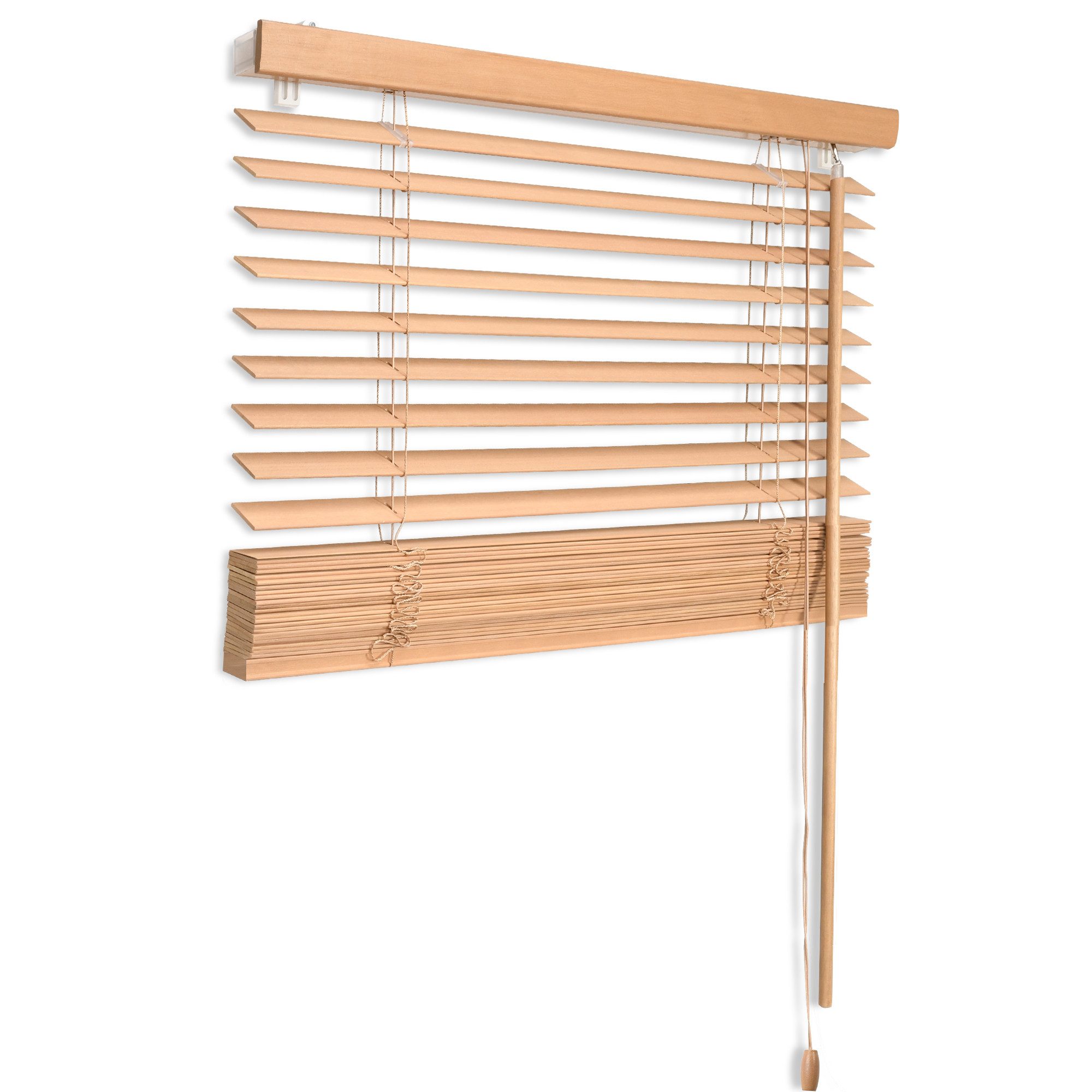 Sol Royal Jalousie Holzjalousie SolDecor JH3 Jalousie aus Holz in, 60x130cm, Eichenoptik, Tür- und Fensterjalousie Holz Blickschutz 3,5 cm breite Lamellen