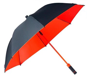 EuroSCHIRM® Stockregenschirm birdiepal® seasons, schwarz/orange, schwarz / orange, Automatik, Schultertragegurt, UV-Schutz 50+