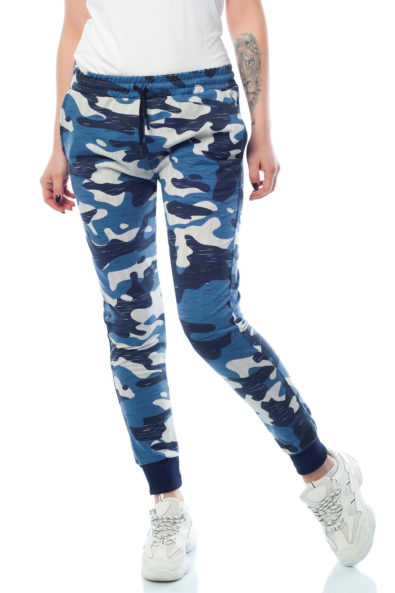 Bongual Sweathose Damen Jogginghose Camo Armee Tarnmuster Freizeithose günstig online kaufen