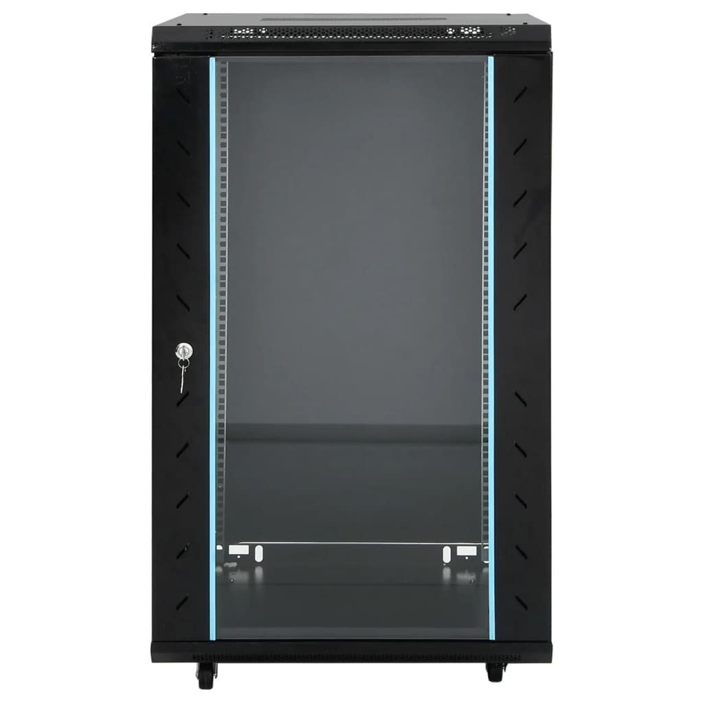 vidaXL Netzwerkschrank 18U Netzwerkschrank 19" IP20 Schwarz 60x60x100 cm