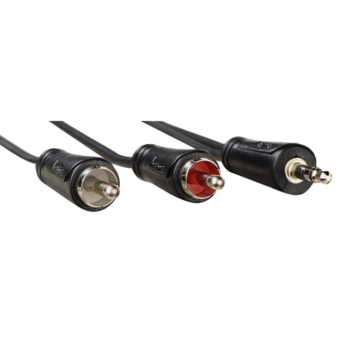 Hama Audio-Kabel, 3,5-mm-Klinken-Stecker 2-Cinch-Stecker, 5m Audio-Adapter 3,5-mm-Klinke, Cinch, 50 cm