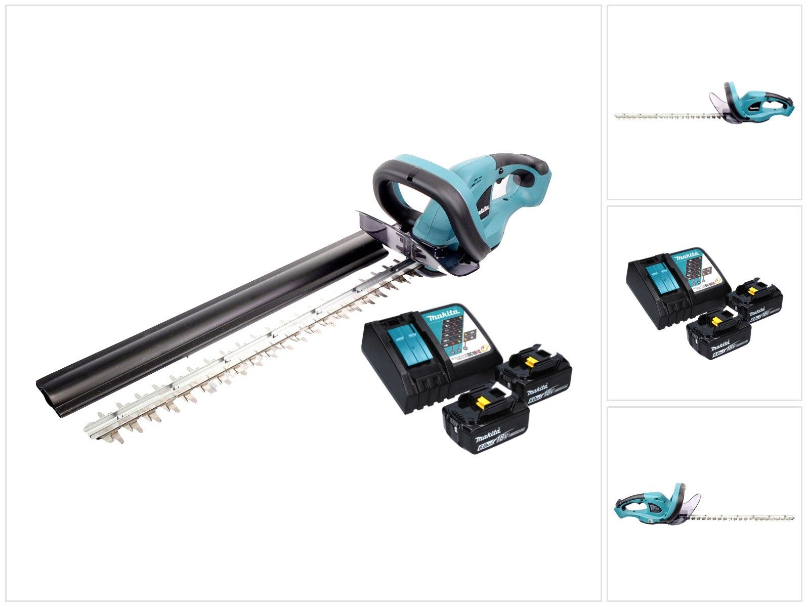 Makita Akku-Heckenschere DUH 523 RG Akku Heckenschere 18 V 52 cm + 2x Akku 6,0 Ah + Ladegerät
