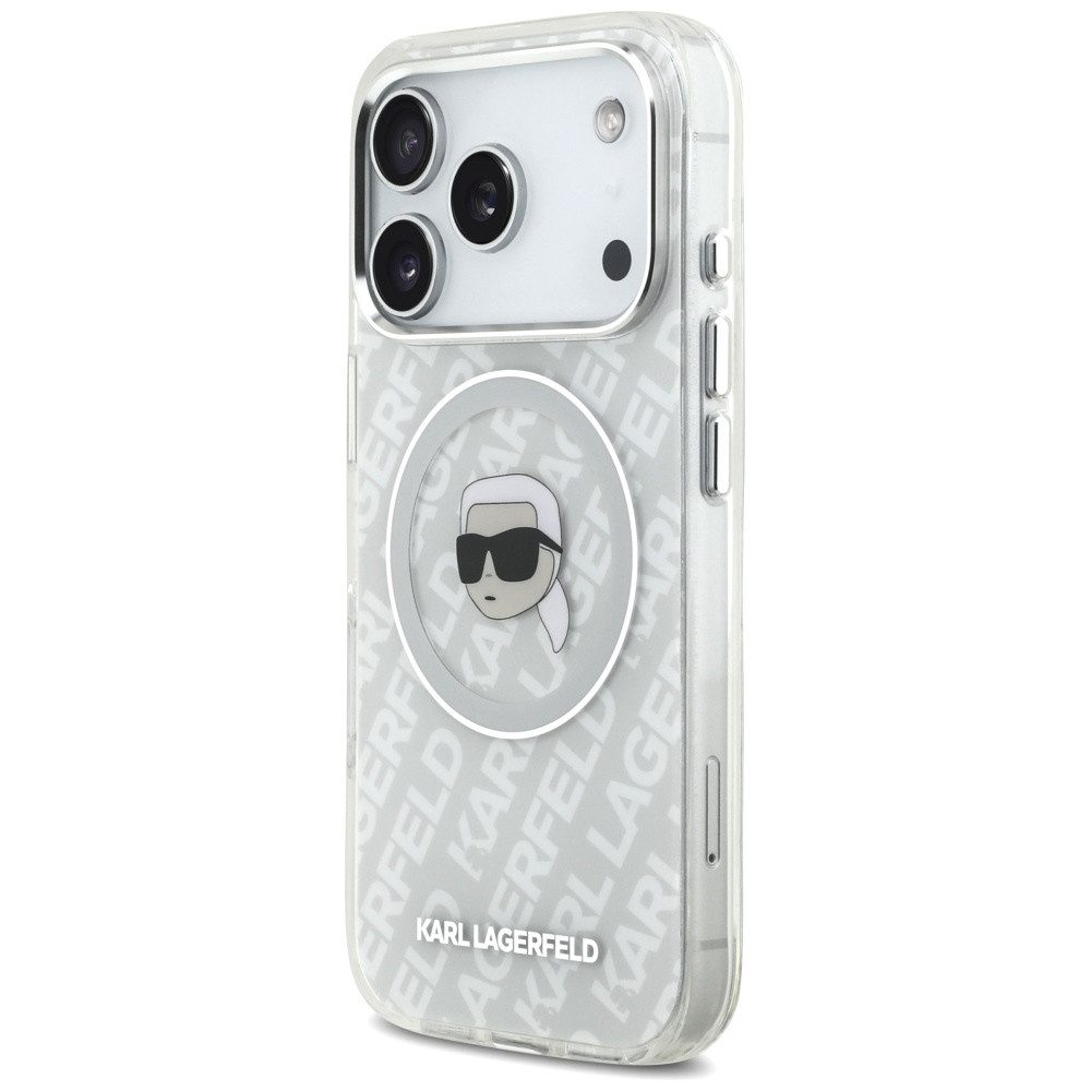 KARL LAGERFELD Handyhülle Case MagSafe iPhone 17 Pro Kunststoff Figur transparent 6,3 Zoll, Kantenschutz