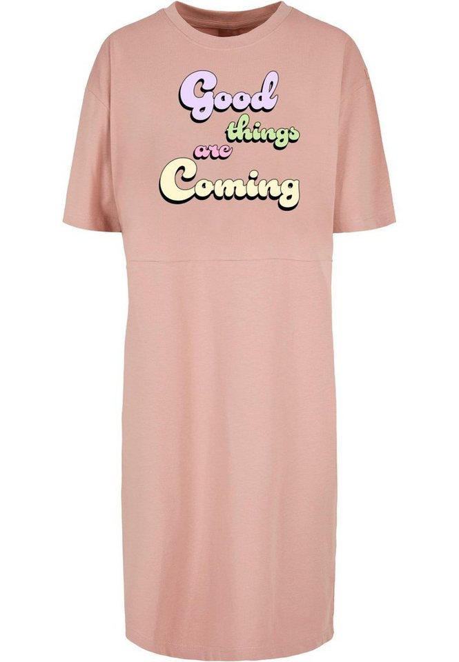 Merchcode Stillkleid Damen Ladies Good Things Oversized Slit Tee Dress (1- tlg)