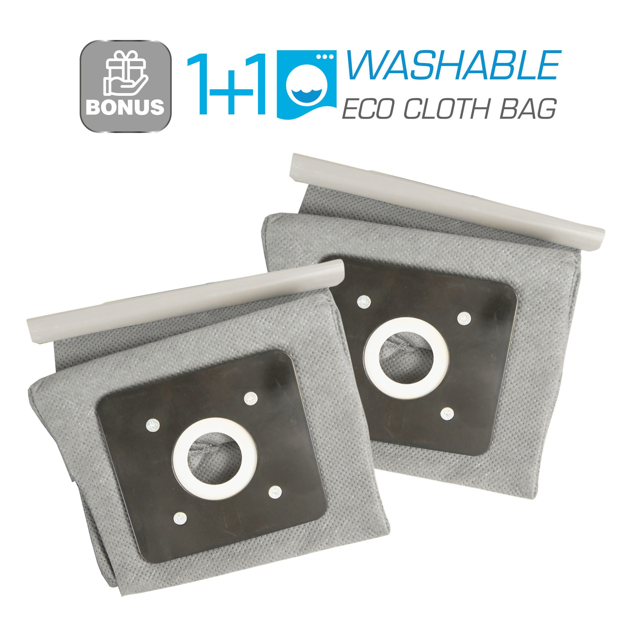 TurboTronic by Z-Line Staubsaugerbeutel Ersatz Dauerbeutel Turbo Tronic CV09, 2L Fassungsvermögen, waschbar