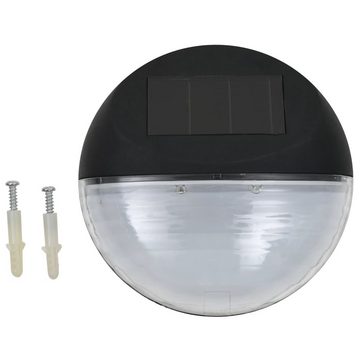 vidaXL Außen-Wandleuchte Outdoor Solar-Wandleuchten LED 12 Stk. Rund Schwarz