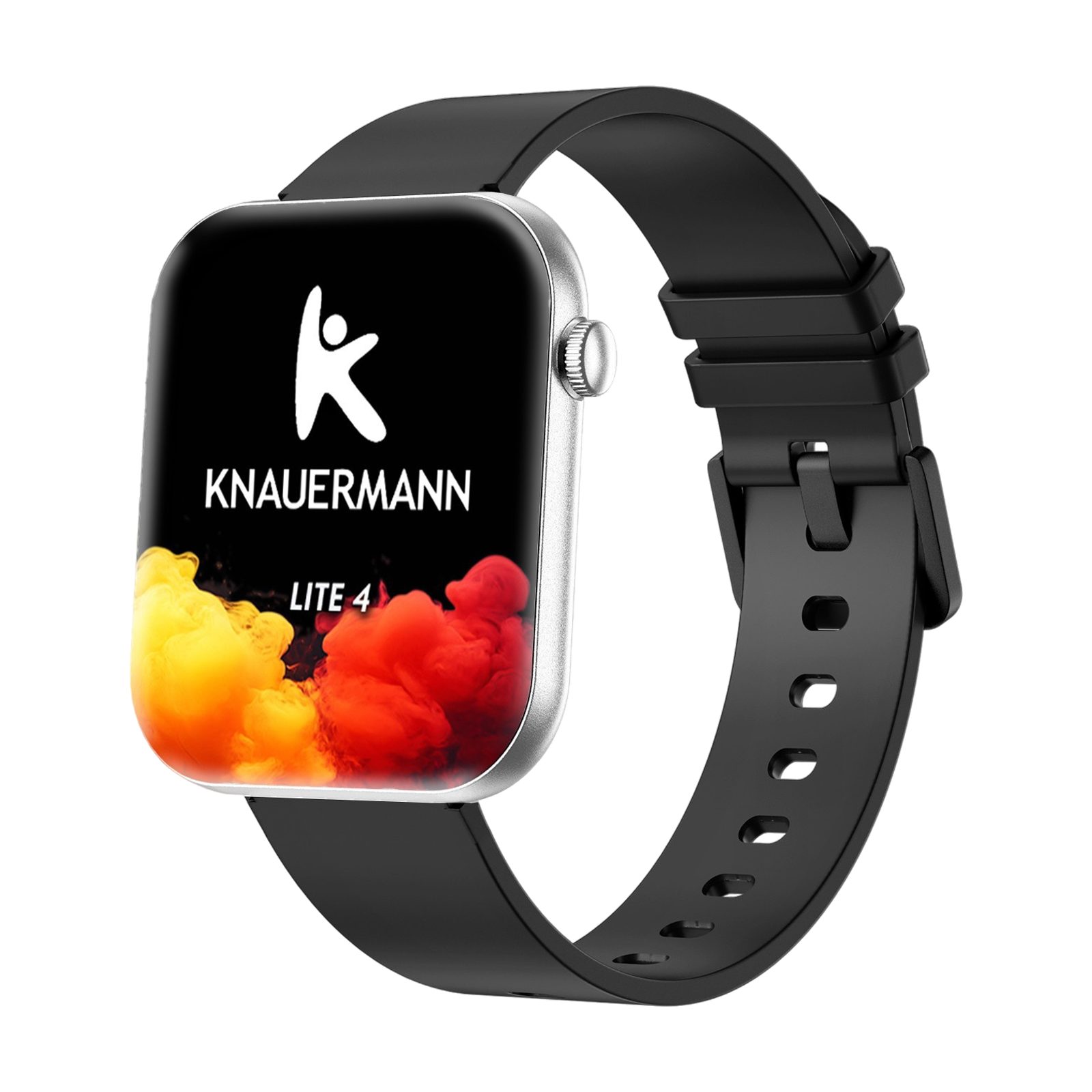 Knauermann Lite 4 (2026) Gesundheitsuhr mit GPS & Telefonfunktion Smartwatch, Bluetooth silberfarben