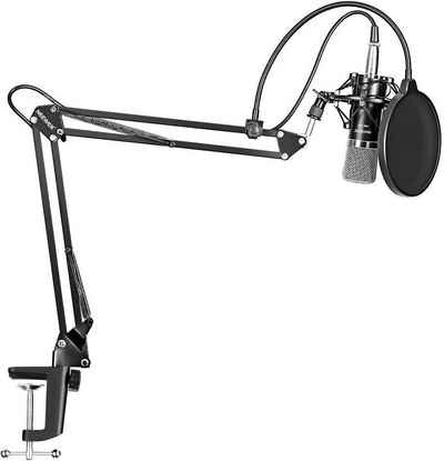 Diyarts Streaming-Mikrofon (Kondensatormikrofon-Kit, Mikrofon-Set Studio-Rundfunk-Aufnahmemikrofon), verstellbarem Aufhängungs-Scherenarm, doppelschichtigem Pop-Filter