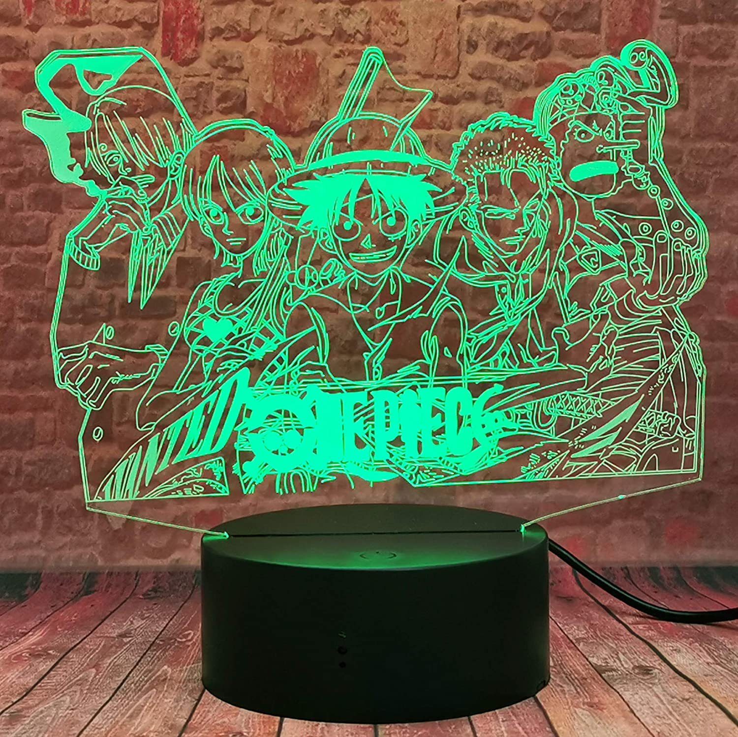Anime LED Nachtlicht Ruffy Sanji Zoro Nami 3D Tischlampe Nachttisch Home Dekor 