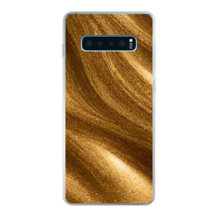 MuchoWow Handyhülle Goldene Farbe Phone Case Handyhülle Samsung Galaxy S10 Lite Silikon Schutzhülle