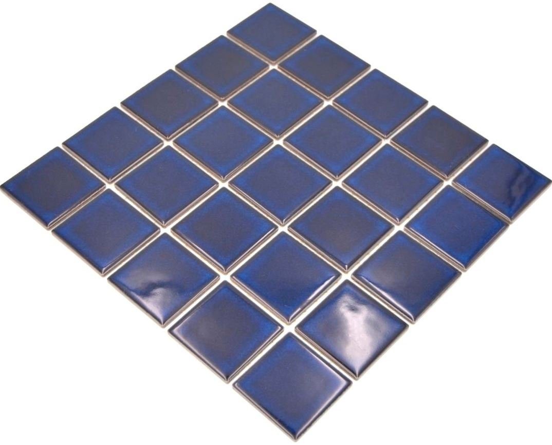 Mosani Mosaikfliesen Keramik Mosaik Fliese kobaltblau dunkelblau glänzend F günstig online kaufen