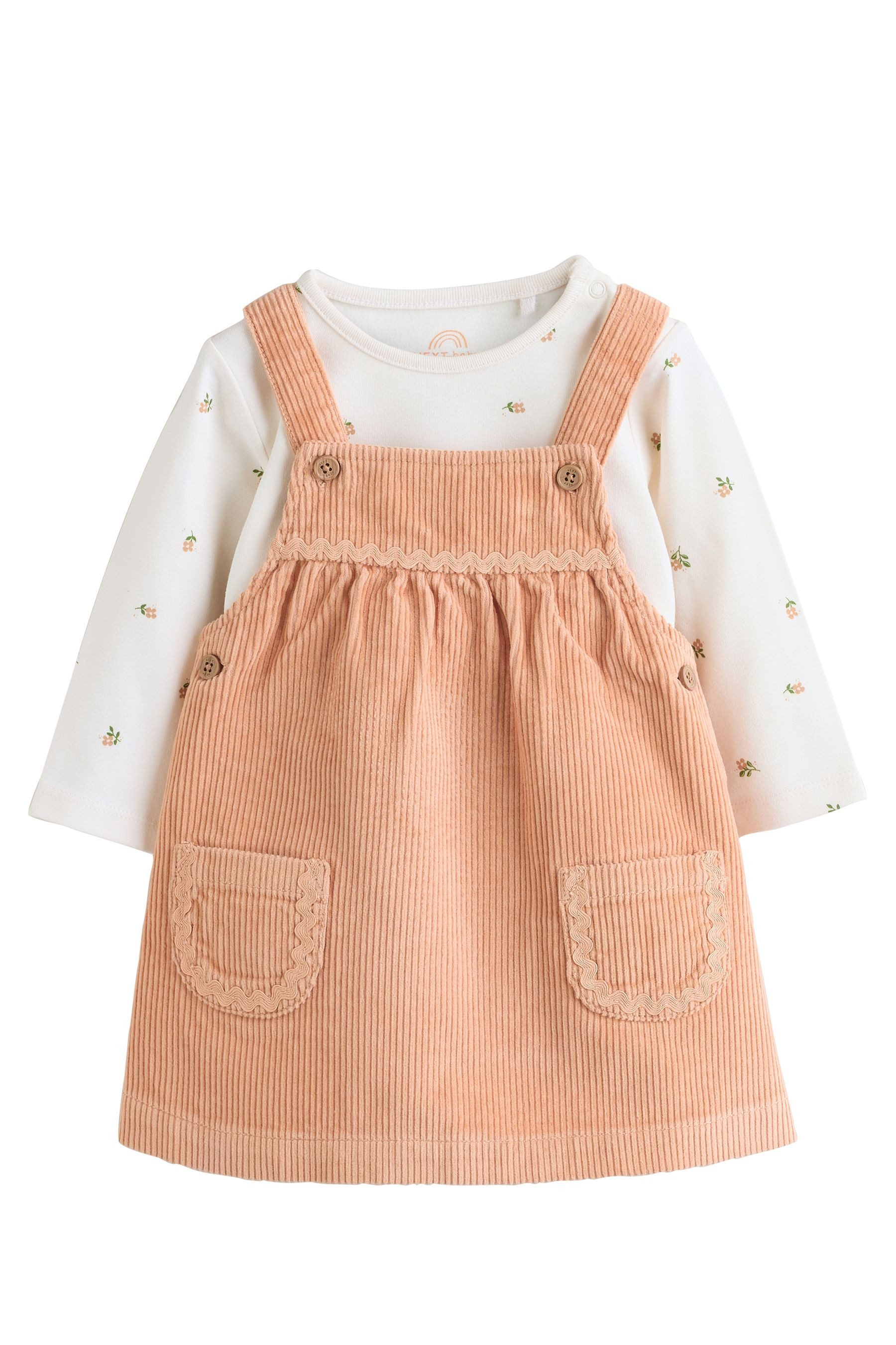 Next Latzkleid 2-teiliges Baby-Set mit Bodysuit + Trägerkleid (2-tlg)