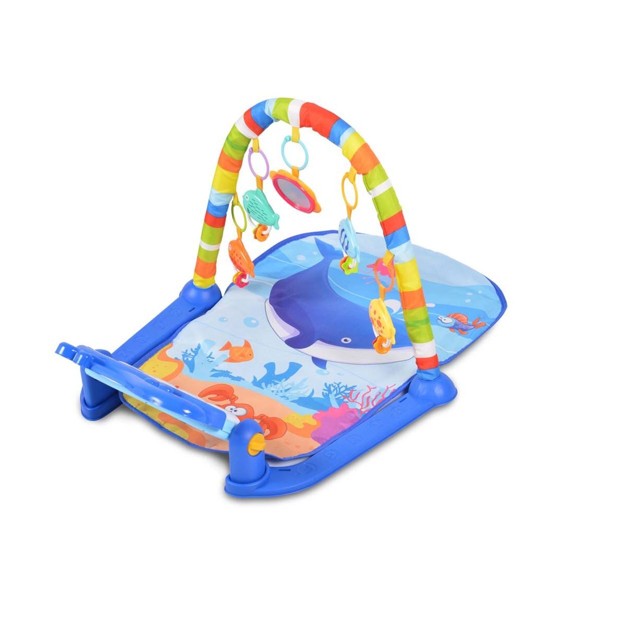 Moni Spielbogen Ocean HE0631, Krabbeldecke, 5 Hängespielzeuge, Klaviertasten, 100% Polyester