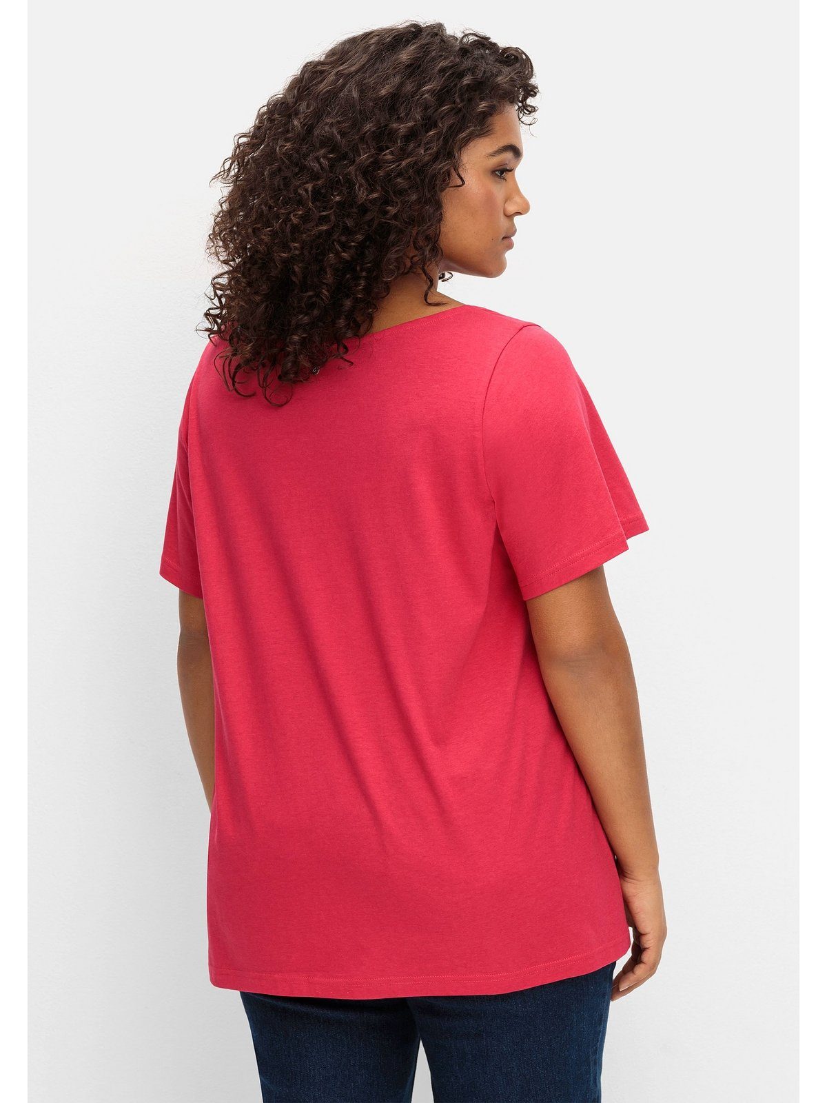 Sheego T-Shirt Große Größen mit Flügelärmeln günstig online kaufen