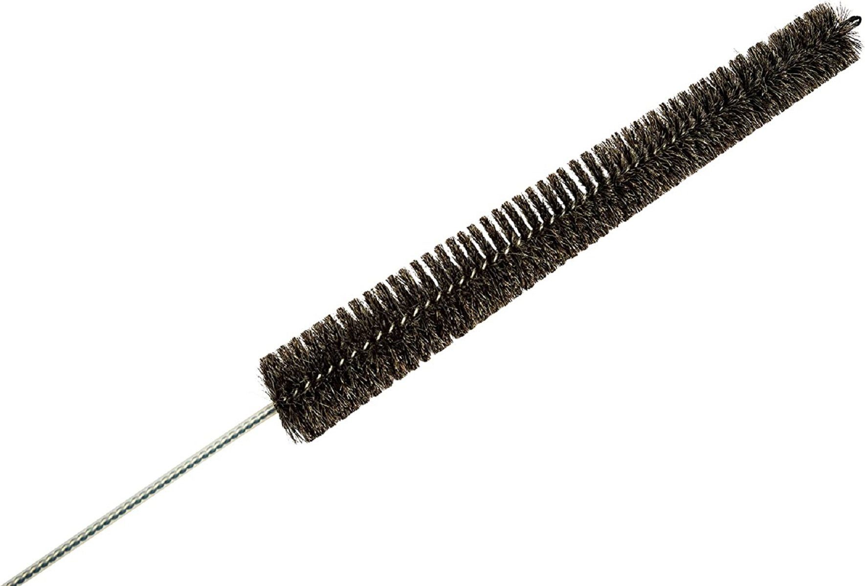 Neustanlo Reinigungsbürste Profi Heizkörperbürste 120 cm mit weichen Ziegenhaar-Borsten, Kunststoffummantelter Edelstahldraht