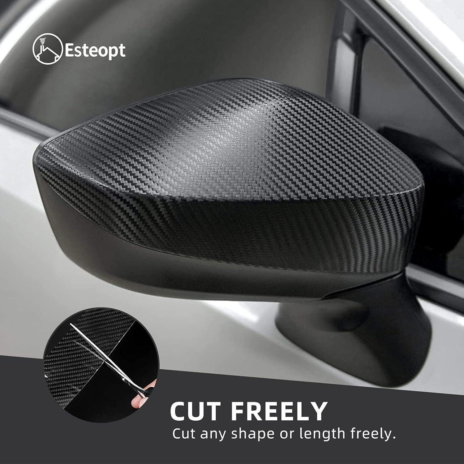 LuxusKollektion Lackschutzfolie Carbon Folie Kohlefaser Aufkleber 5cm*10m Schwarz Selbstklebend Auto