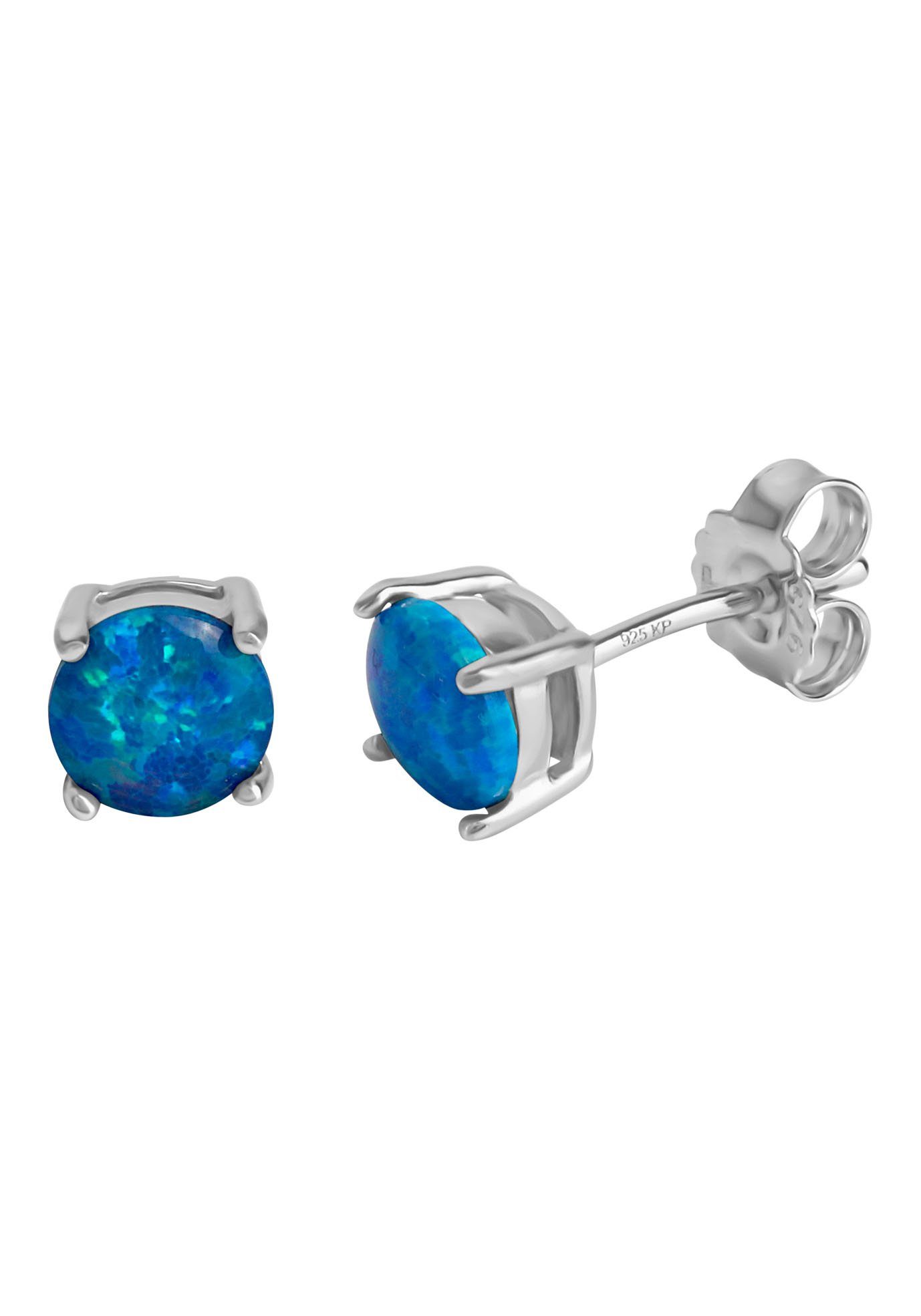 Firetti Paar Ohrstecker Schmuck Geschenk Silber 925 Ohrschmuck Edelstein Opal, mit Opal (synth)