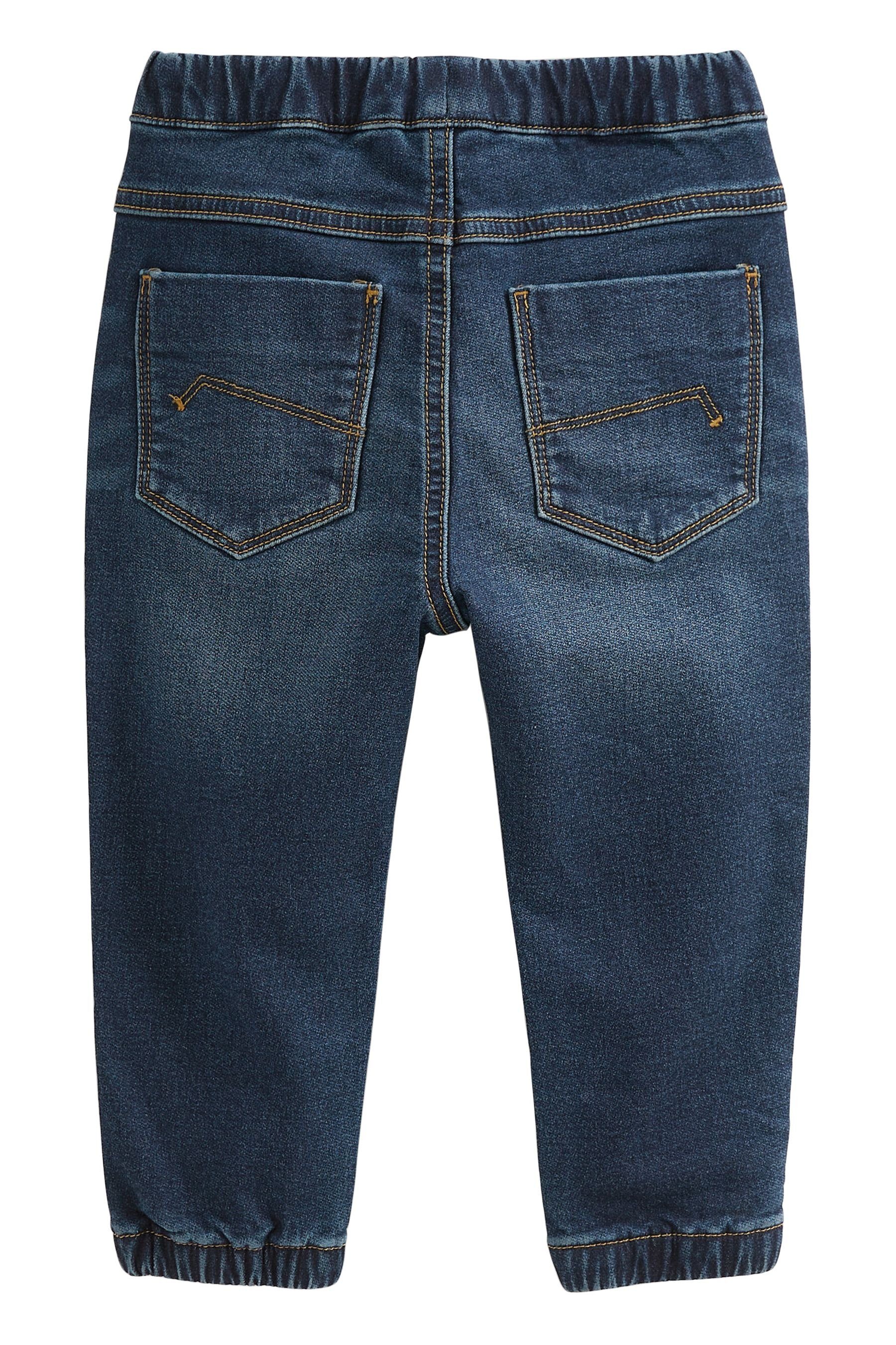 Next Jogg Pants Rippenbündchen, (1-tlg) mit Dark Jogger-Jeans Komfort-Stretch Wash