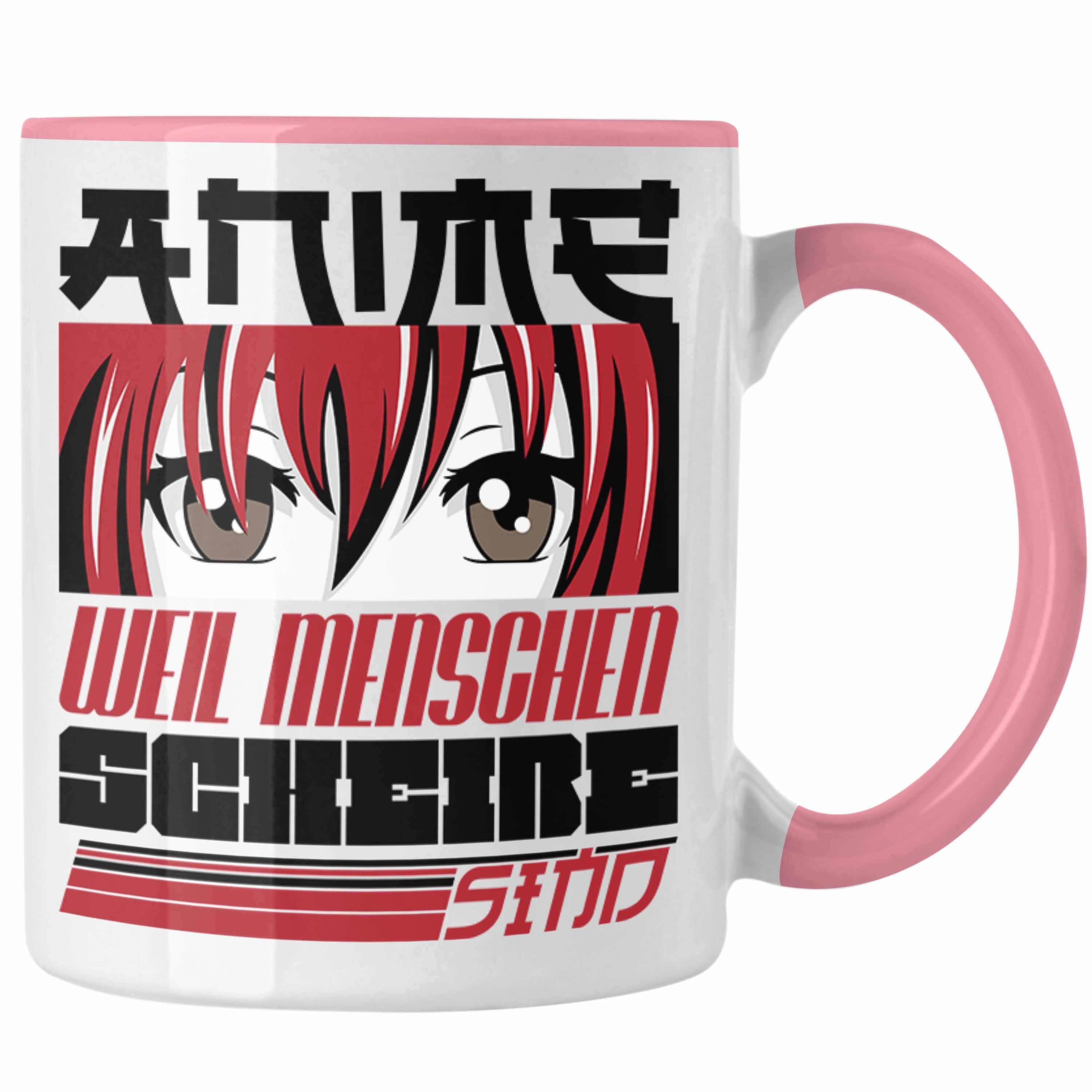 Trendation Tasse Anime Tasse Geschenk Anime-Liebhaber Geschenkidee Anime Weil Menschen Rosa