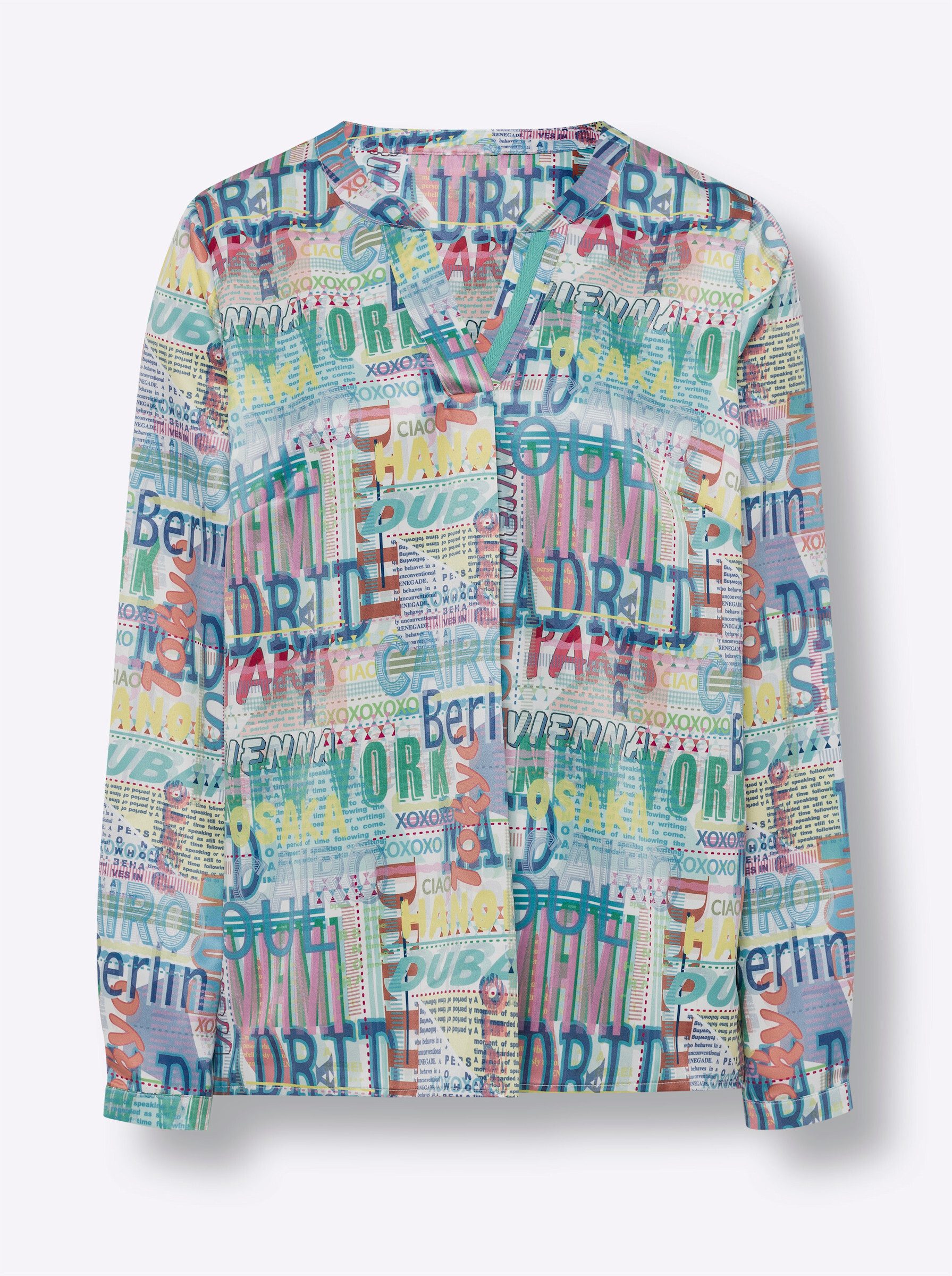 Klassische Bluse Druckbluse Langarm