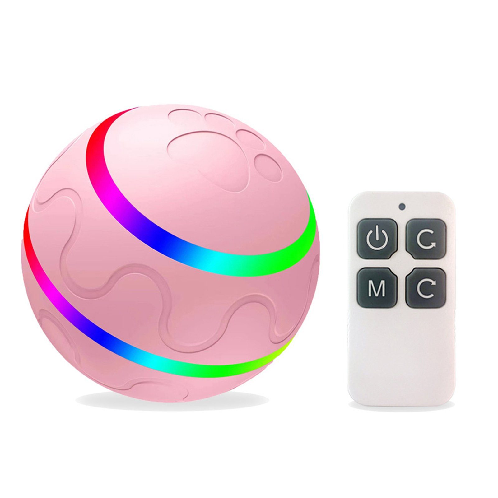 Blusmart Tierball Katzen-Teasing-Ball, Leuchtender Interaktiver Automatischer B Rosa